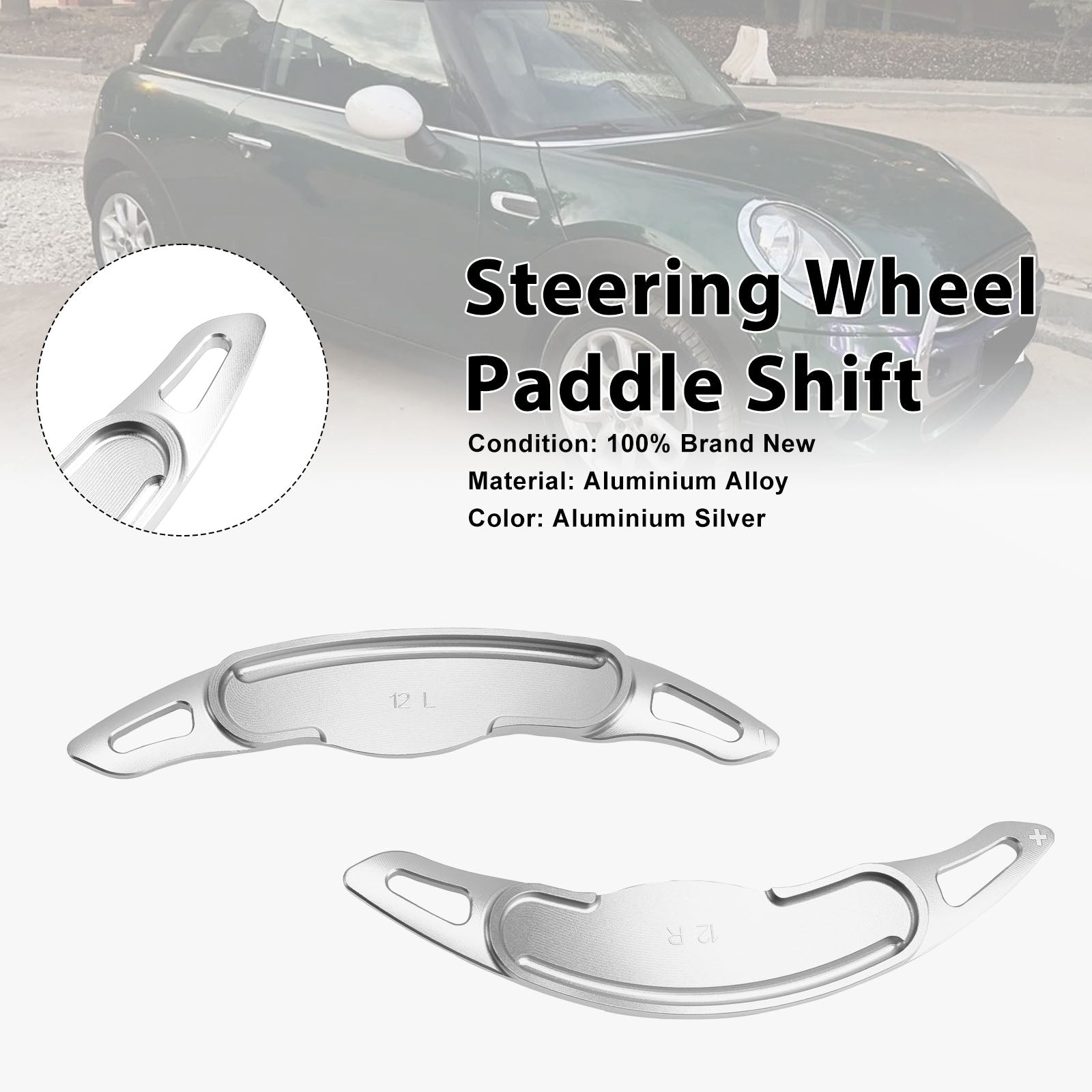 Steering Wheel Paddle Shifter For Mini F54 F55 F56 F57 Aluminium Silver