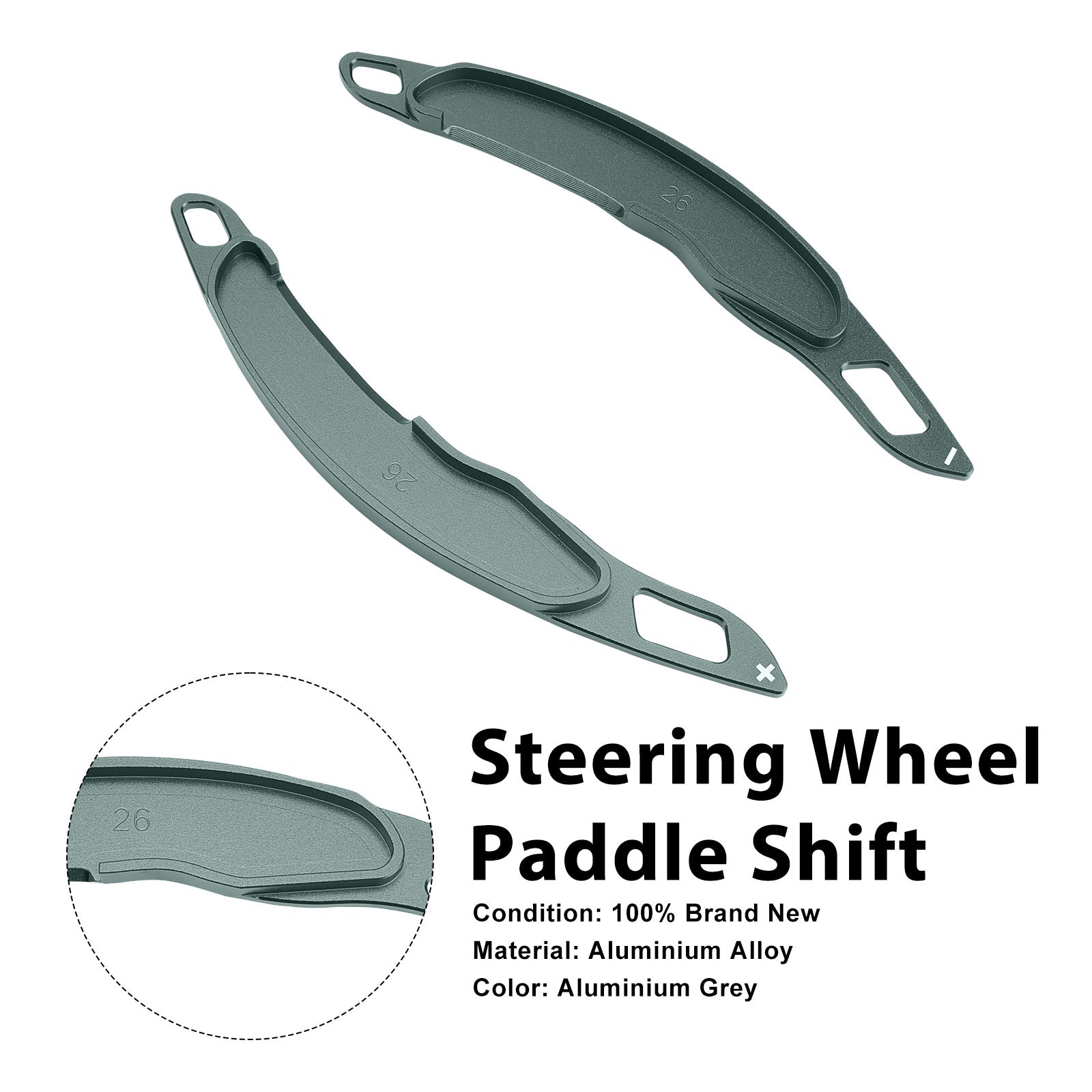 Steering Wheel Paddle Shifter For Mitsubishi ASX 2013-15 Aluminium Grey