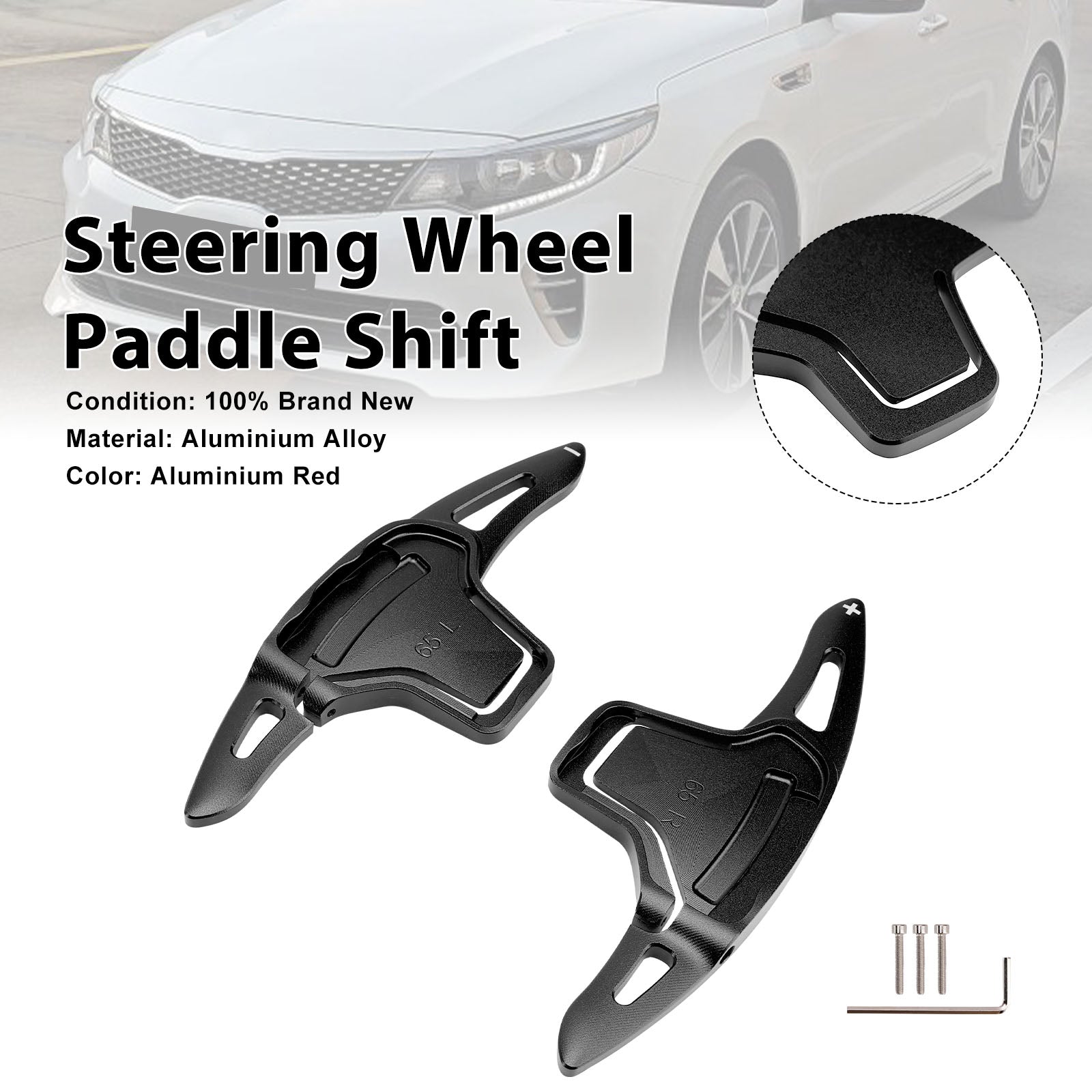 Steering Wheel Paddle Shifter For Kia K5 2016-2019 Aluminium Black