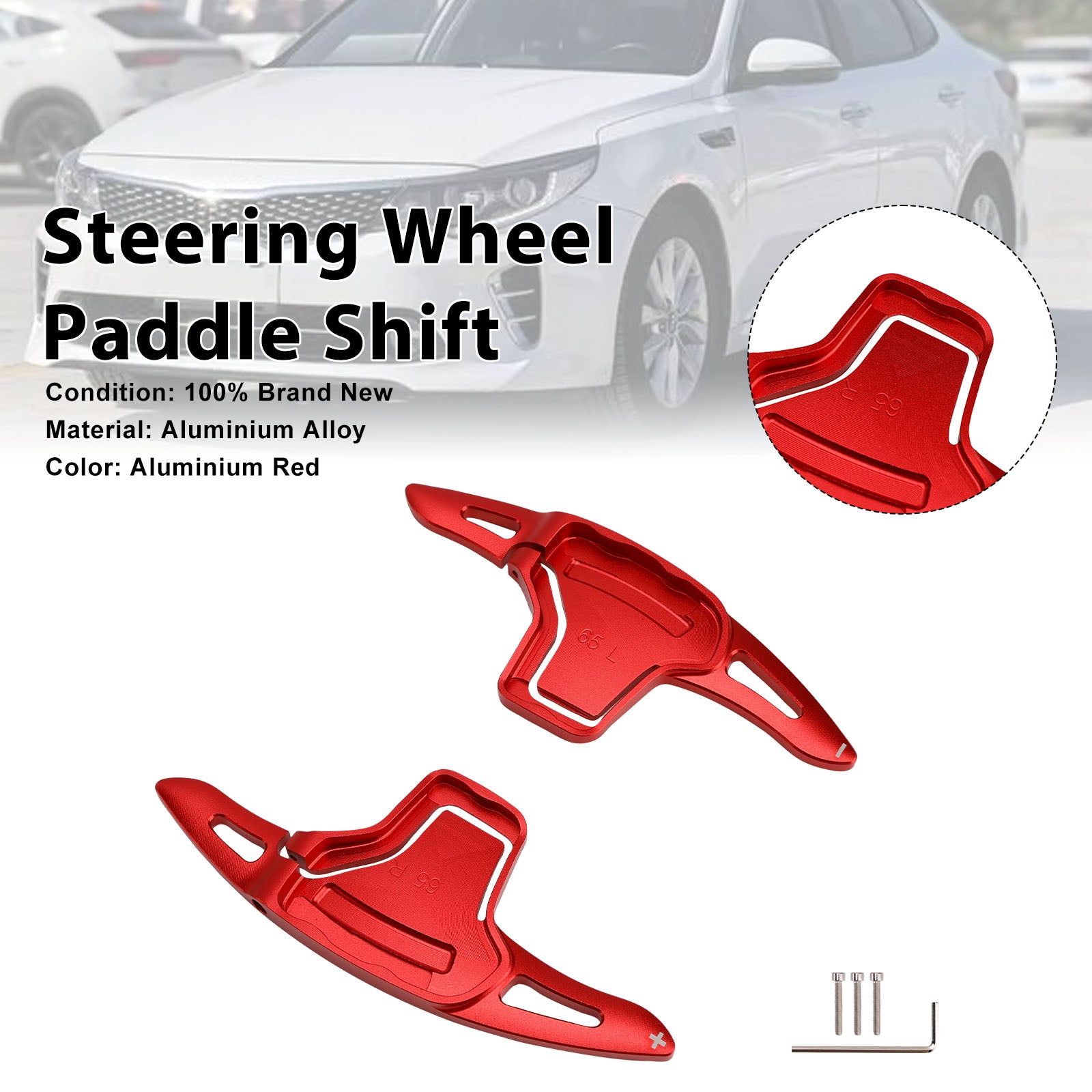 Steering Wheel Paddle Shifter For Kia K5 2016-2019 Aluminium Red