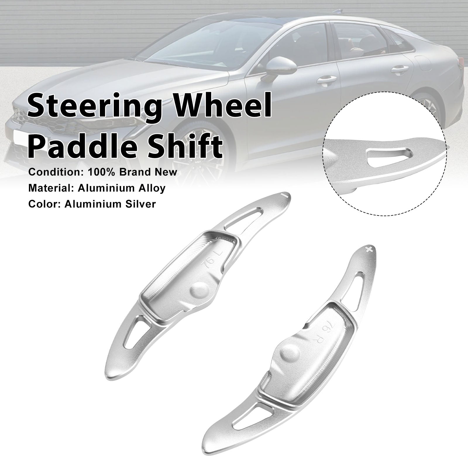 Steering Wheel Paddle Shifter For Kia K9 2020-2024 Aluminium Silver
