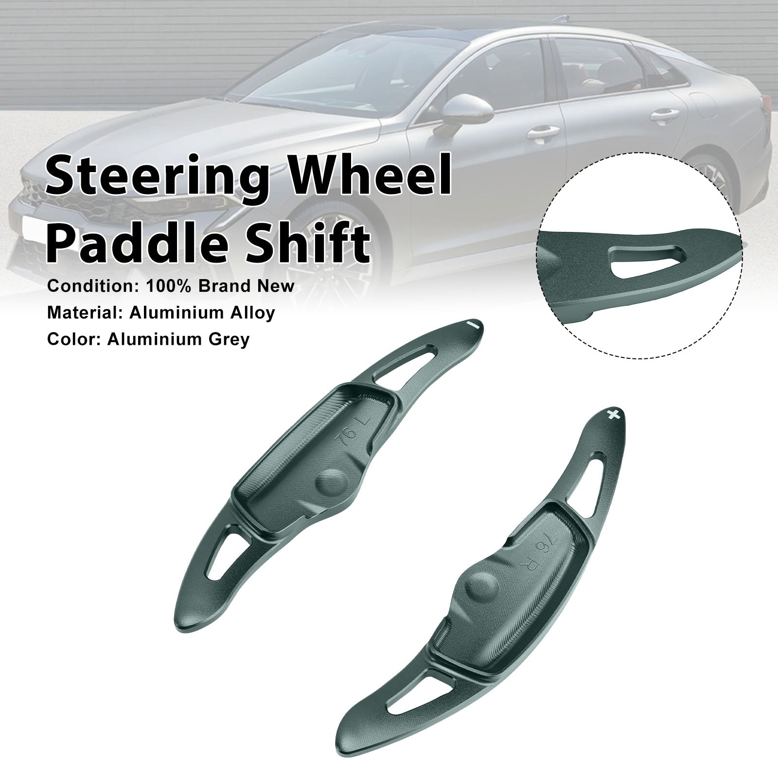 Steering Wheel Paddle Shifter For Kia K9 2020-2024 Aluminium Grey
