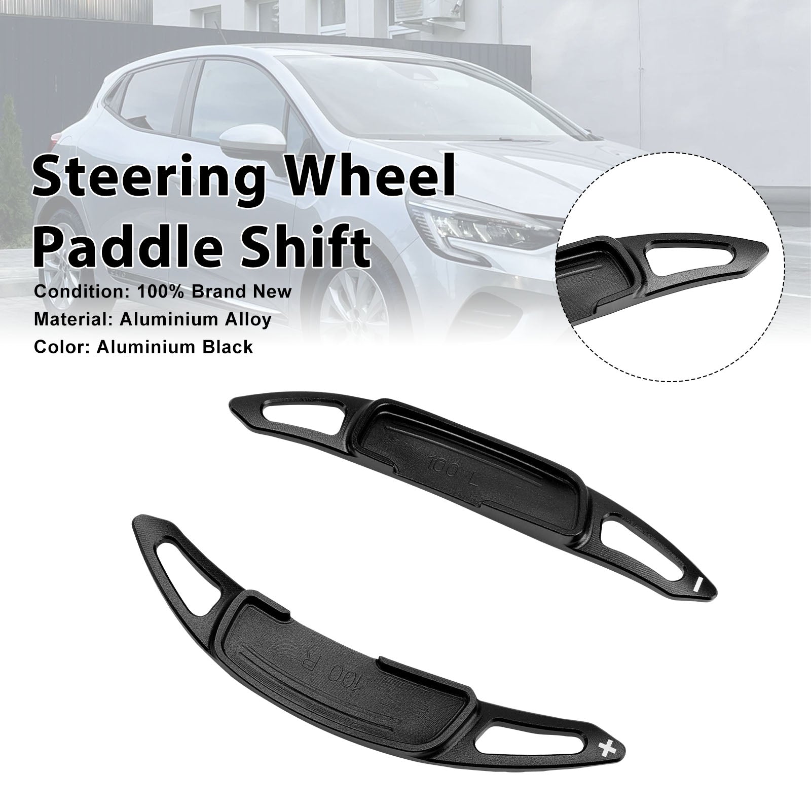Steering Wheel Paddle Shifter For Renault Arkana 2021-24 Aluminium Black