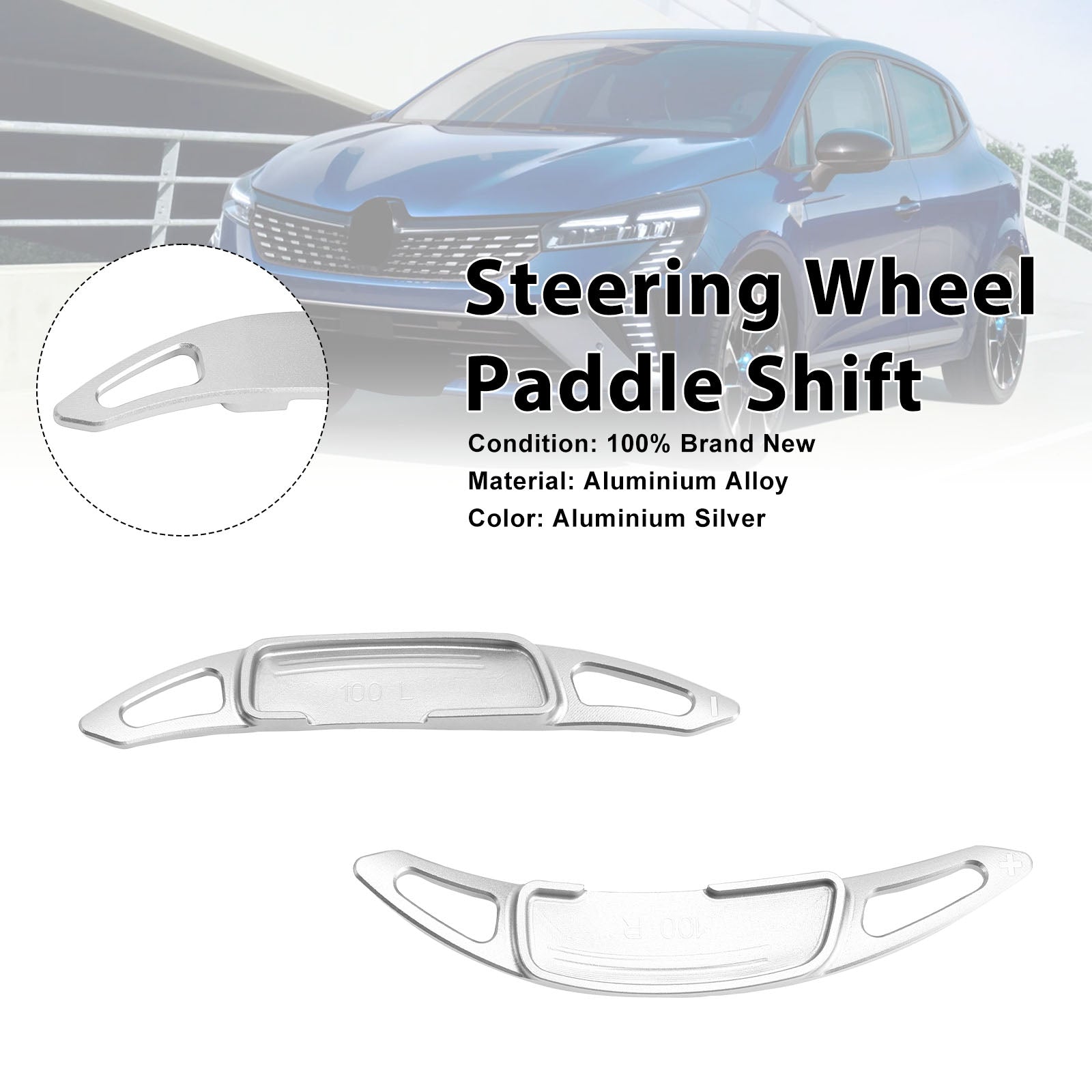 Steering Wheel Paddle Shifter For Renault Arkana 2021-24 Aluminium Silver