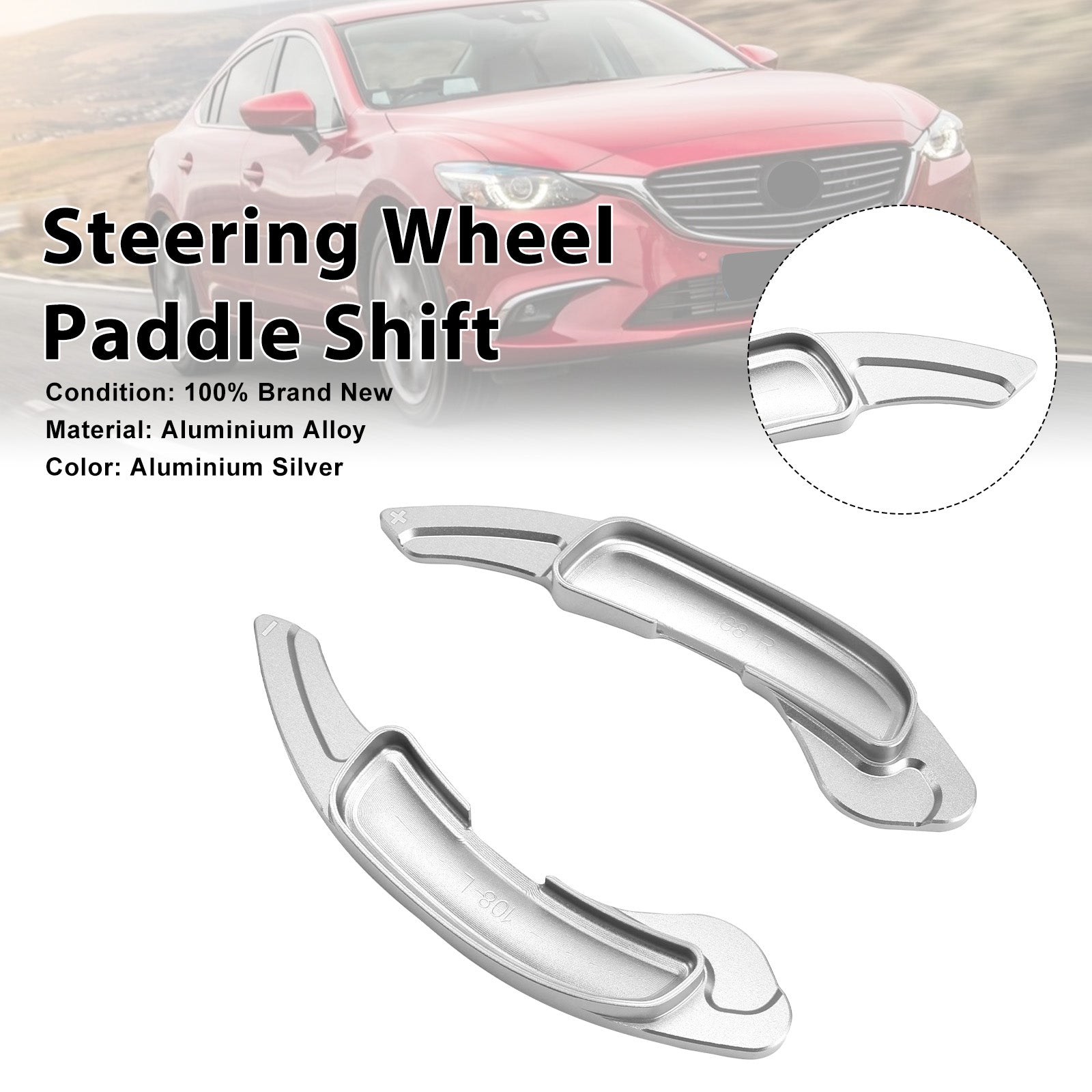 Steering Wheel Paddle Shifter For Mazda 6 Atenza 2009-15 Aluminium Silver
