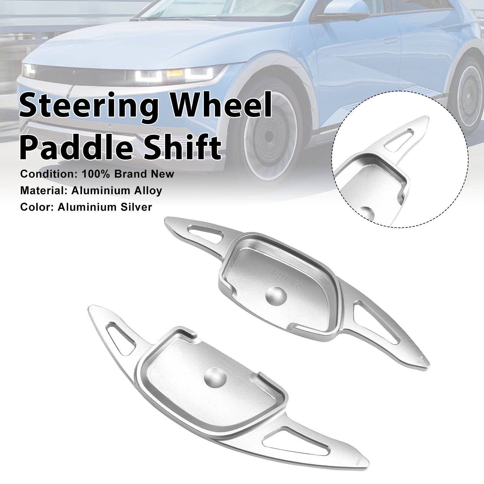 Steering Wheel Paddle Shifter For Hyundai Ioniq 5 2021-23 Aluminium Silver