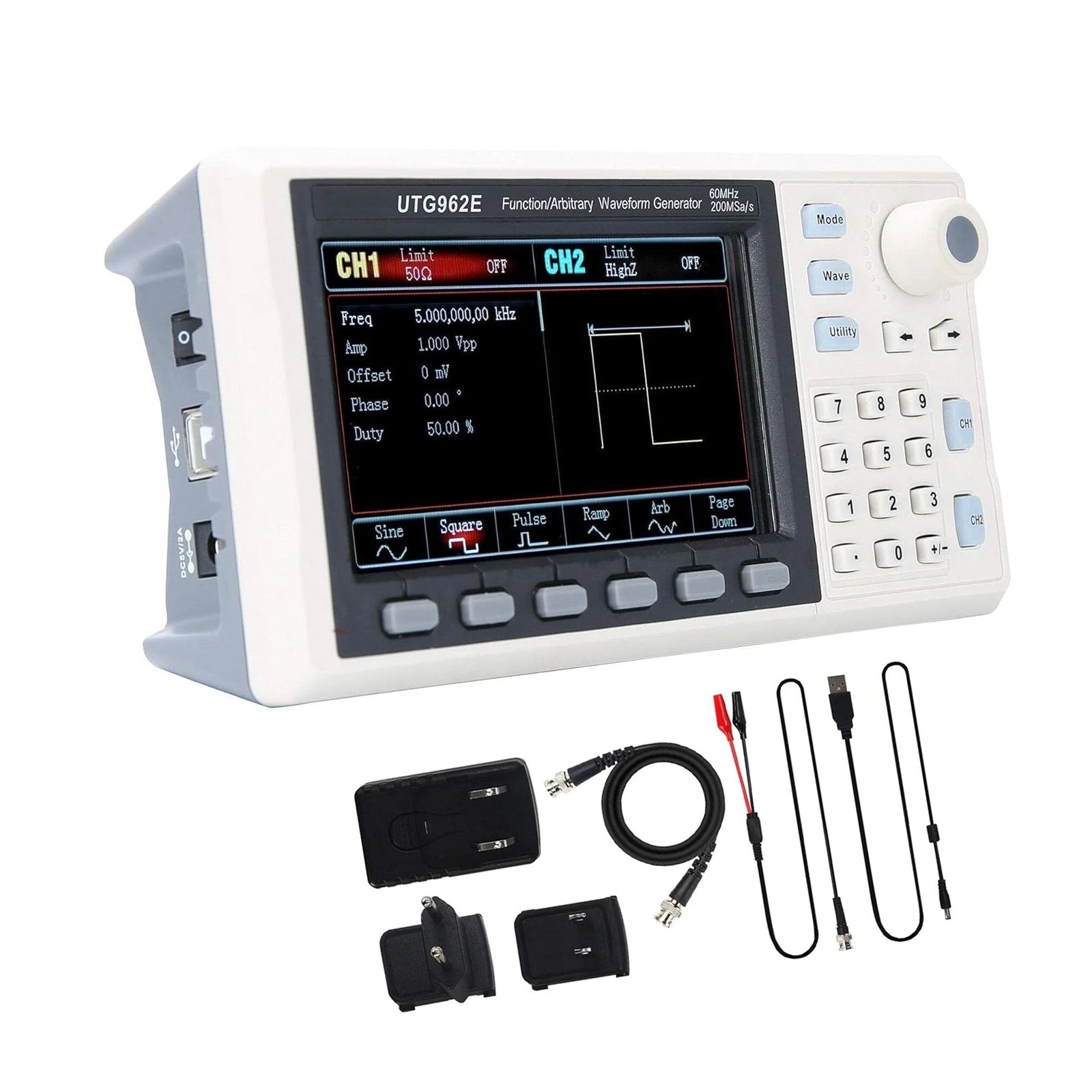 UTG962E Arbitrary Waveform Generator Function Generator Kit 60Mhz 200MSa/s
