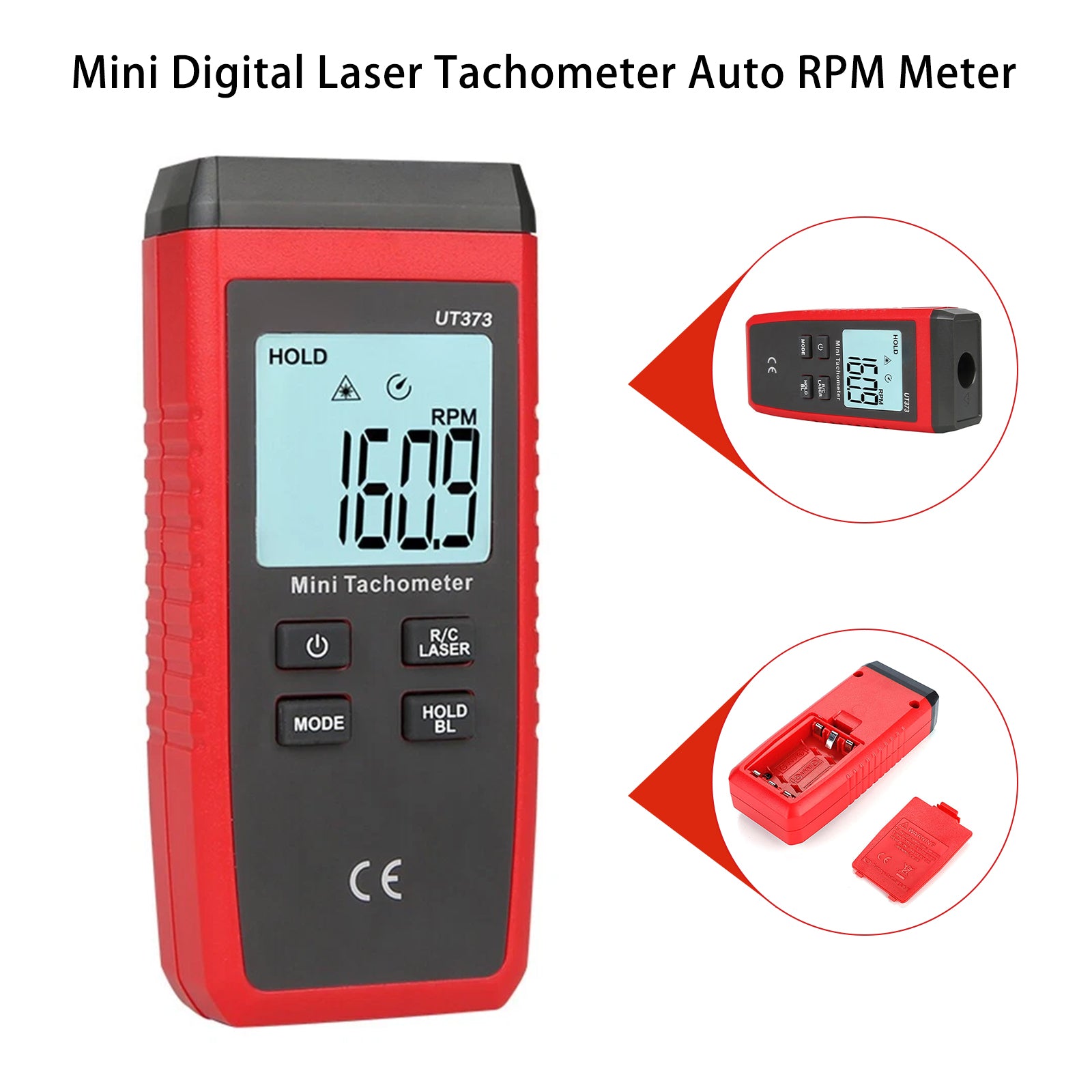 UT373 LCD Digital Mini Non-contact Laser Tachometer RPM Speed Tester