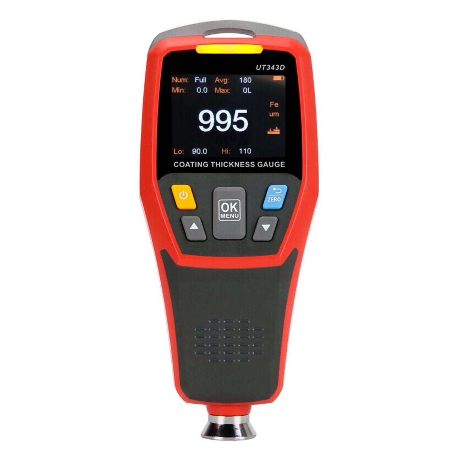 UT343D Digital Paint Coating Thickness Gauge Range 0 to 1250um F/N Probe