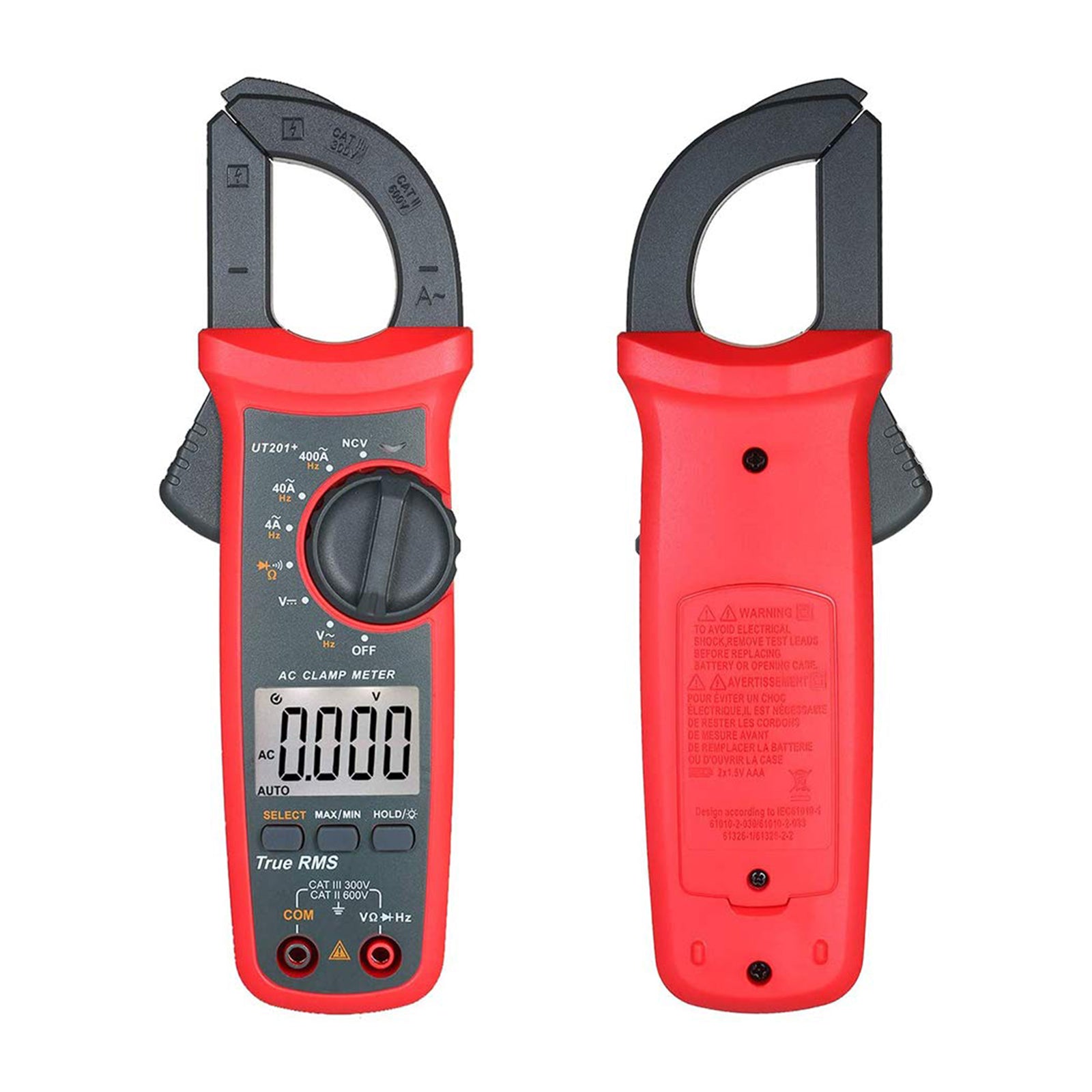 UT201+ Digital Clamp Meter 4000 Counts Multimeter Auto Range True RMS DC Current