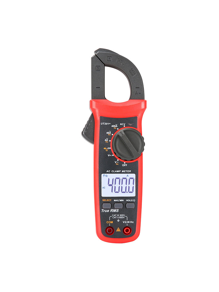 UT201+ Digital Clamp Meter 4000 Counts Multimeter Auto Range True RMS DC Current