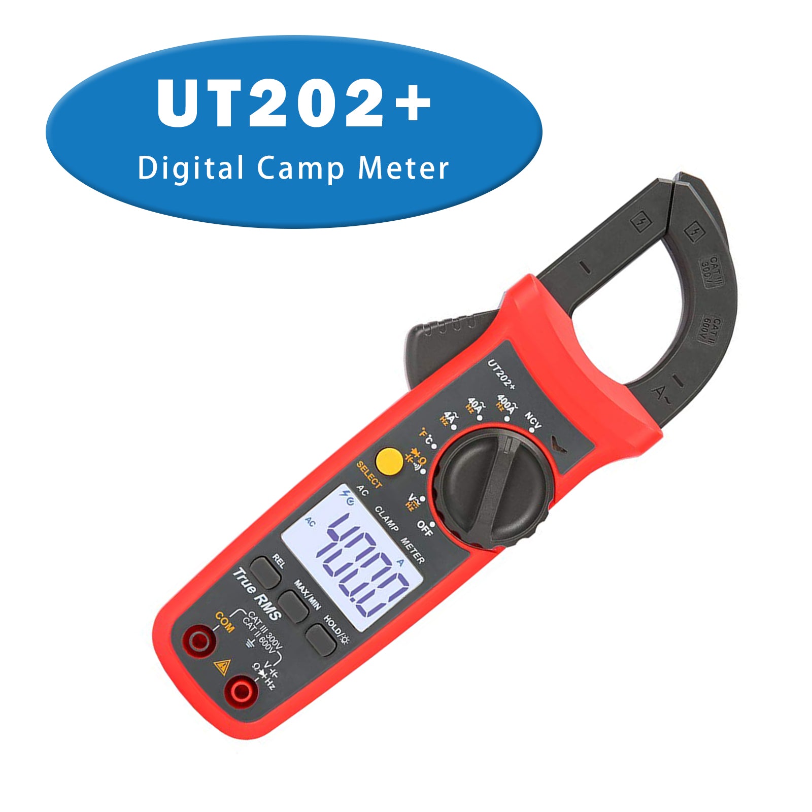 UT202+ Handheld True RMS Digital Clamp Meter Multimeter AC DC Volt NCV