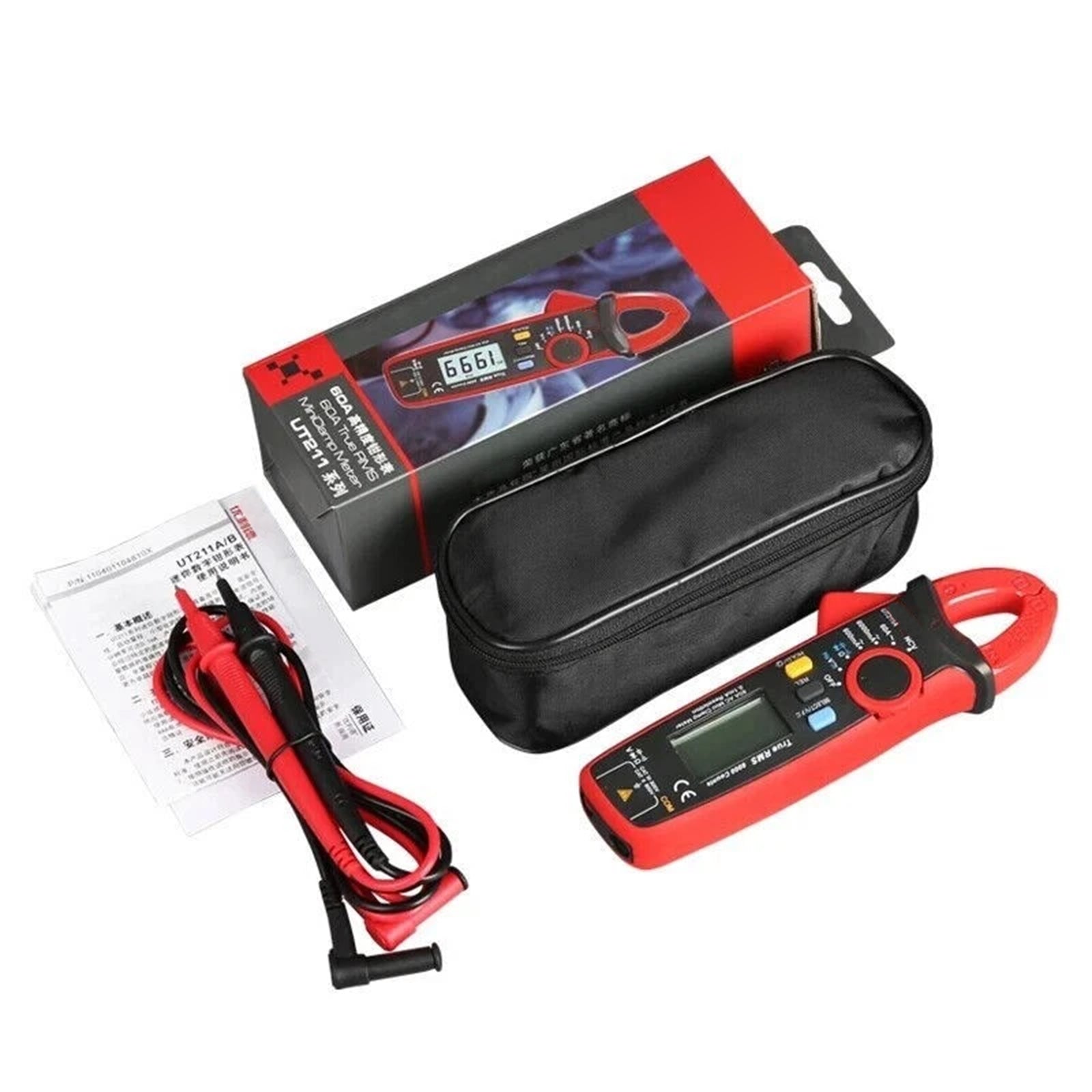 UT211B 60A Mini TRMS Multimeter Digital Clamp Meter AC DC VFC NCV Tester