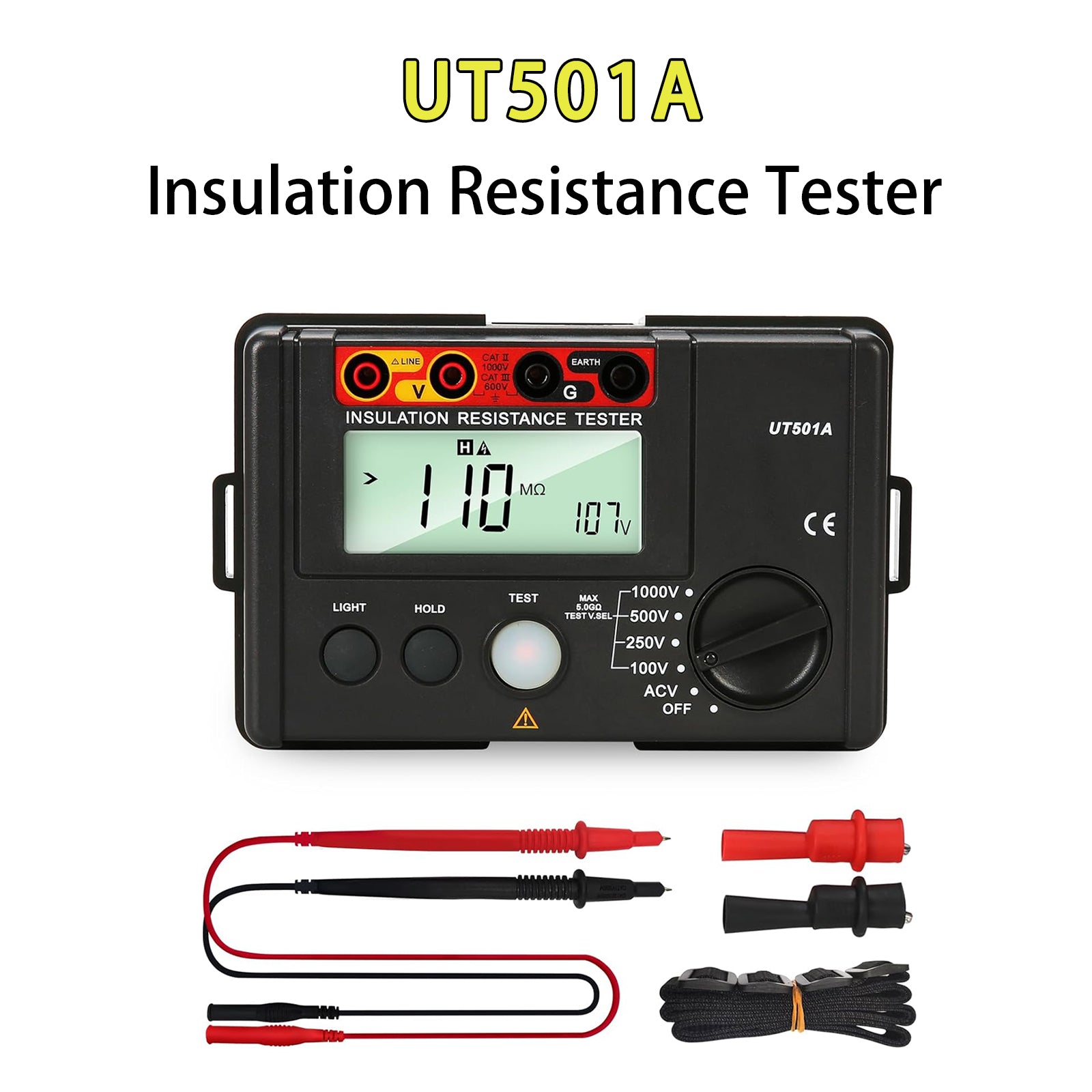 UT501A 1000V Insulation Resistance Meter Ground Tester Megohmmeter Volt