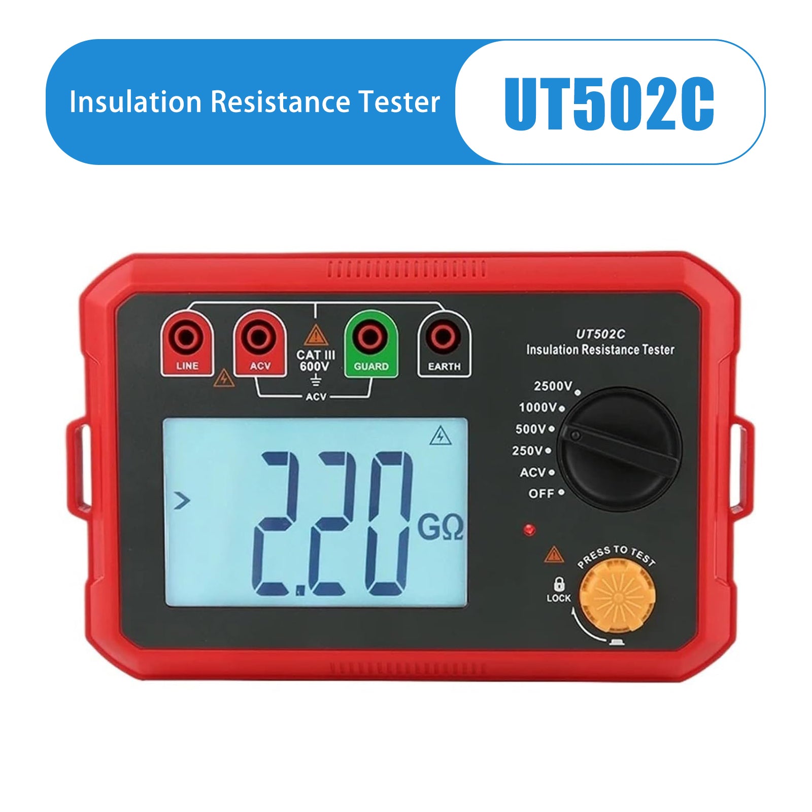UT502C 2500V Insulation Resistance Meter Ground Tester Megohmmeter Volt