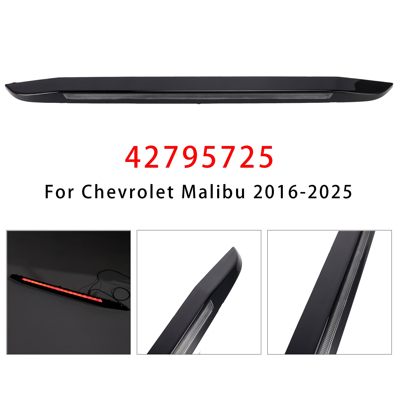 Center High Mount Third Brake Tail Lamp 42795725 For Chevrolet Malibu 2016-2025