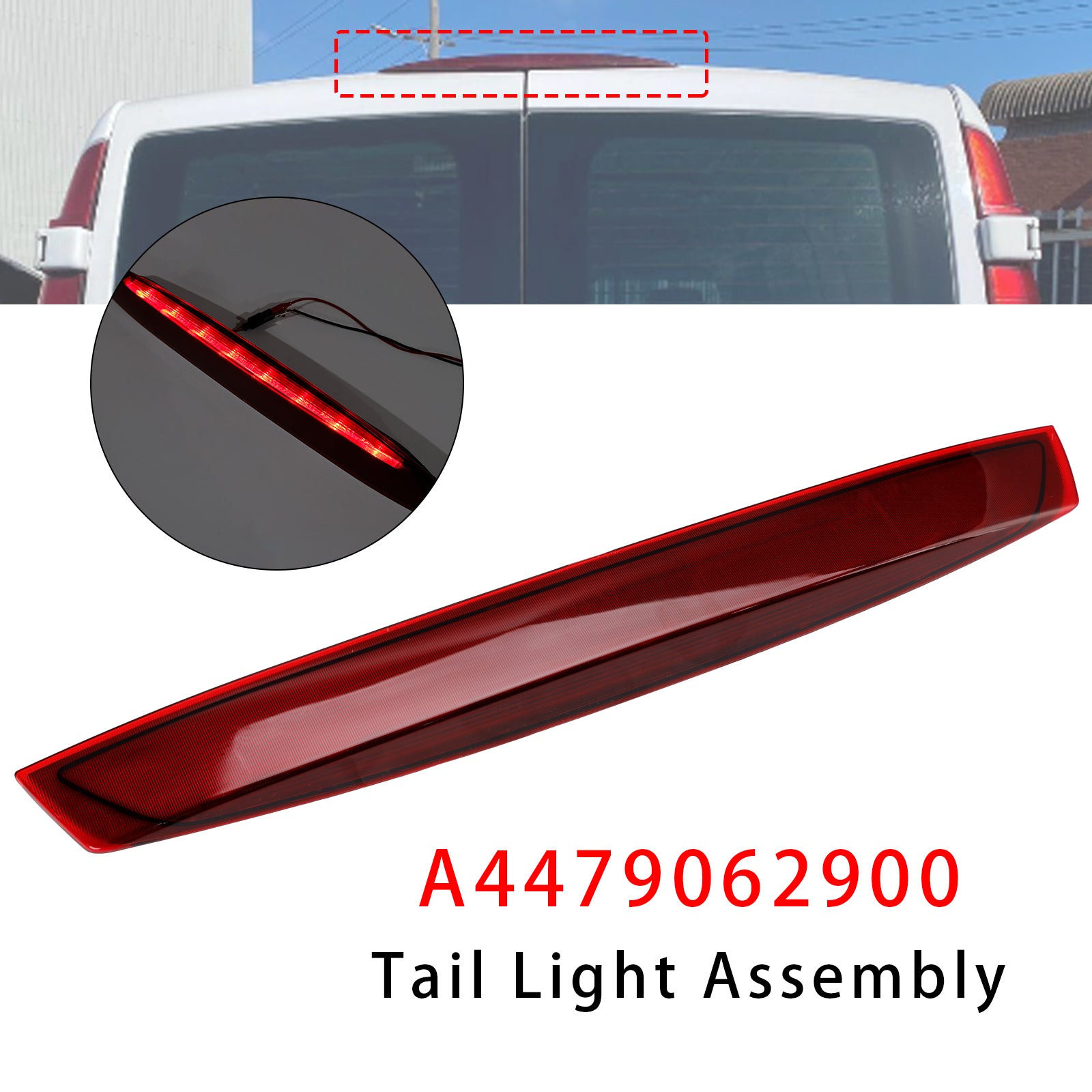 Third Brake Light Lamp For Mercedes Vito (W447) 2014-2020 Barn Door Models Red