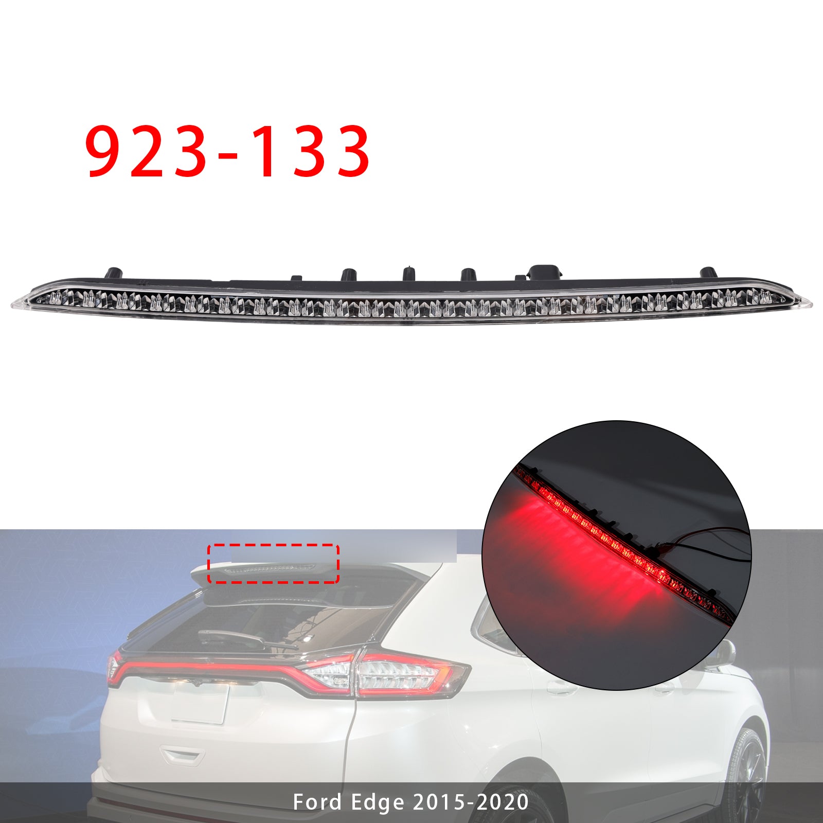 Led Third Brake Light Lamp 923-133 For Ford Edge 2015-2020 White