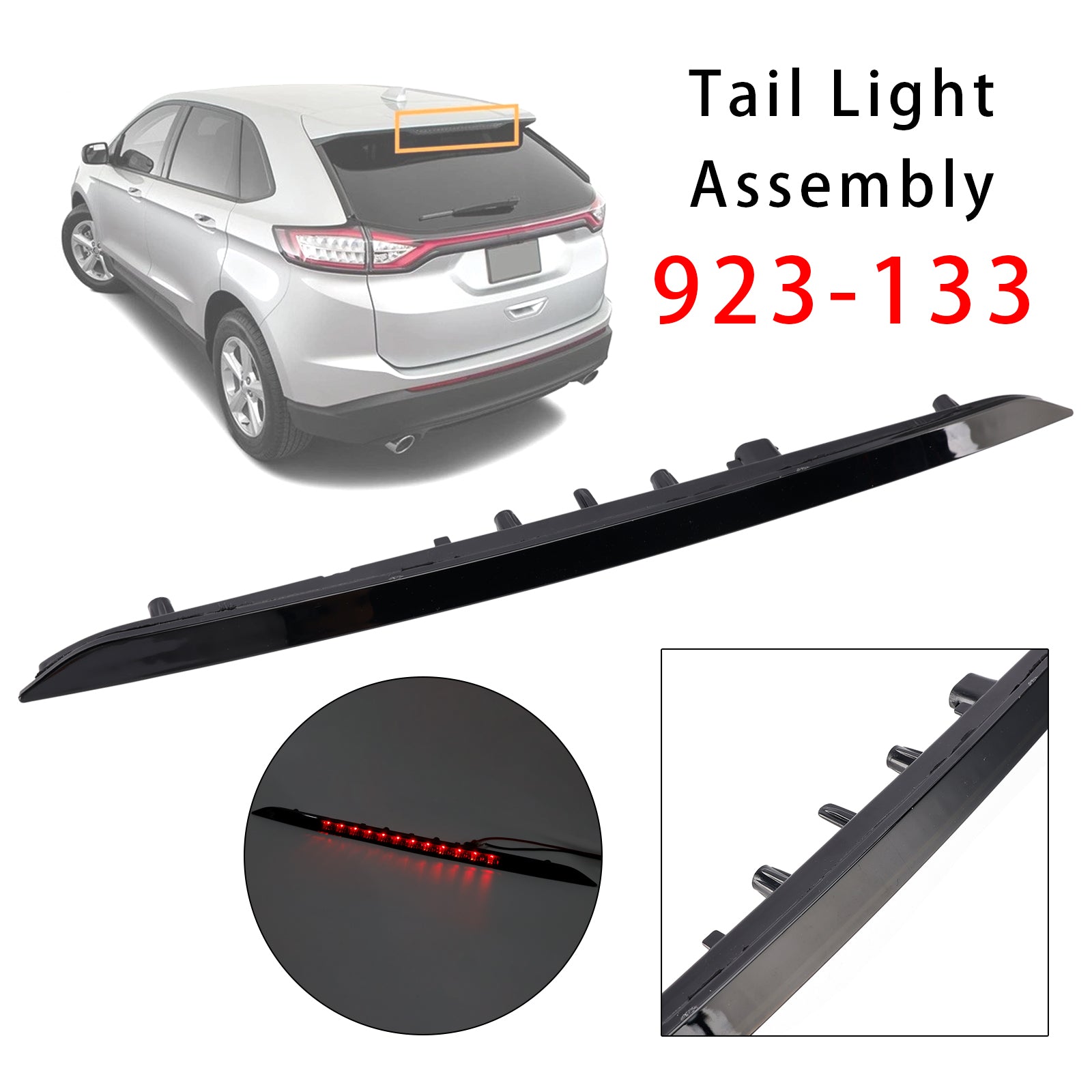 Led Third Brake Light Lamp 923-133 For Ford Edge 2015-2020 Smoked