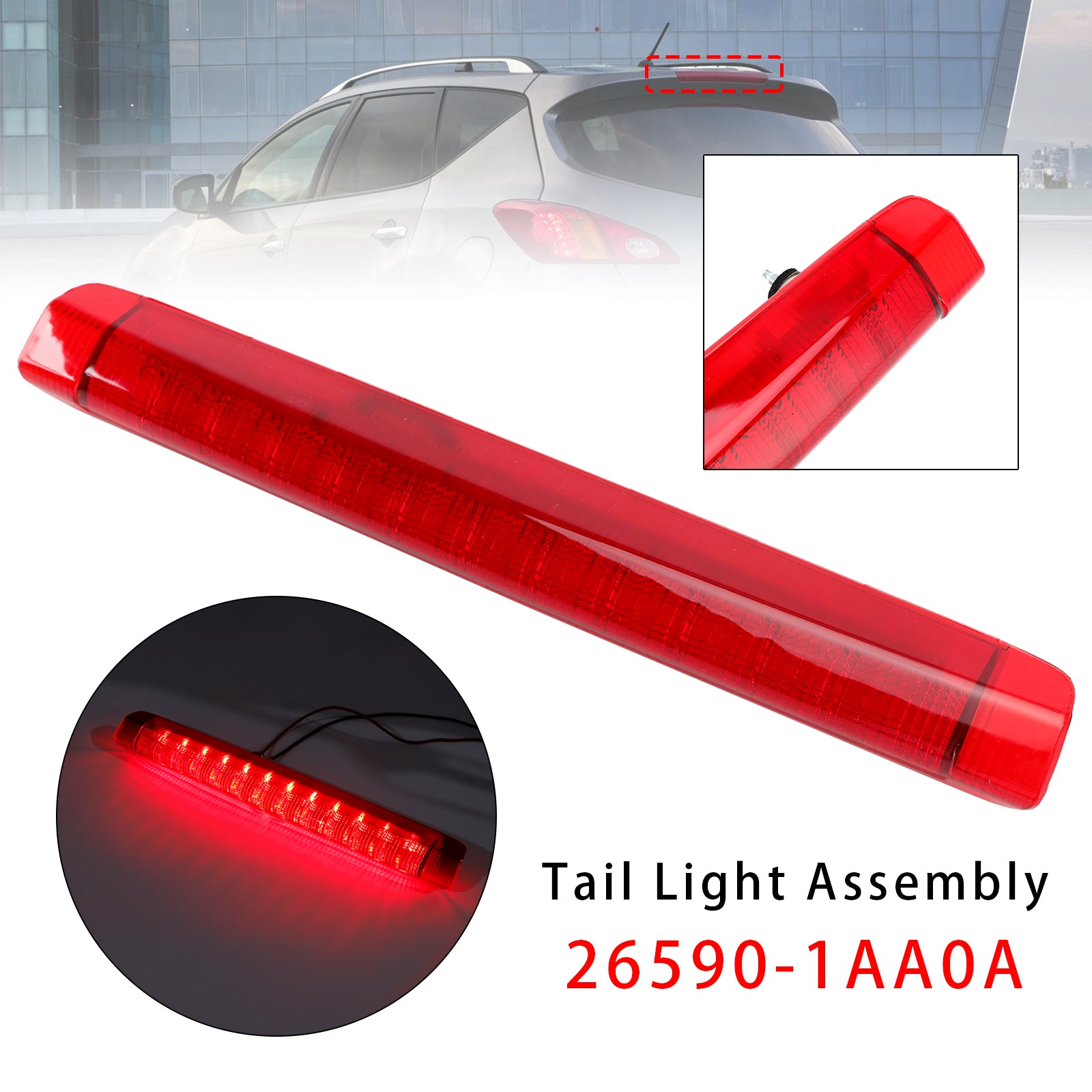Led Third Brake Light Lamp 26590-1AA0A For Nissan Murano 2009-2014 Red