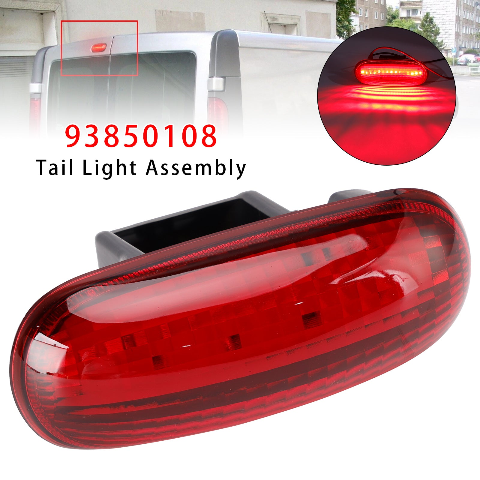 Rear High Level Third Brake Light 93850108 For Vauxhall Vivaro A X83 01-2014 Red
