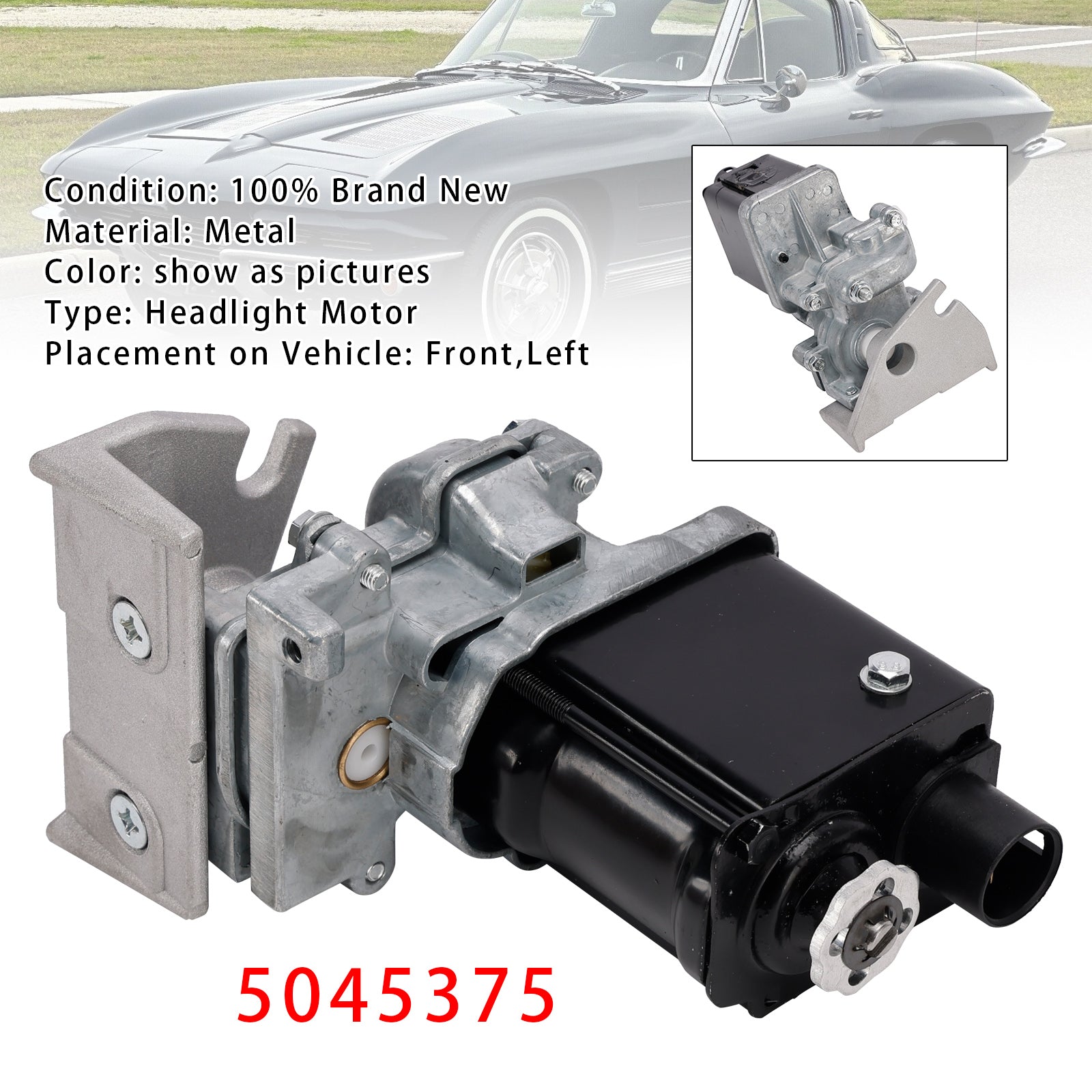 Left Headlight Motor 5045375 For Chevrolet Corvette 1963-1967