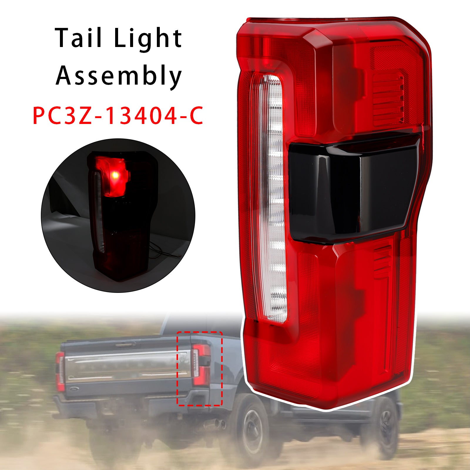 Right LED Tail Light With Blind Spot For Ford F-250 F350 F450 Super Duty 23-2026