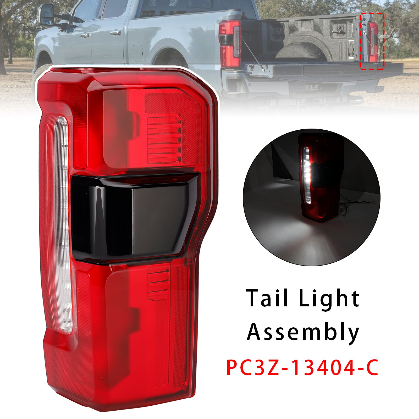 Right LED Tail Light With Blind Spot For Ford F-250 F350 F450 Super Duty 23-2026