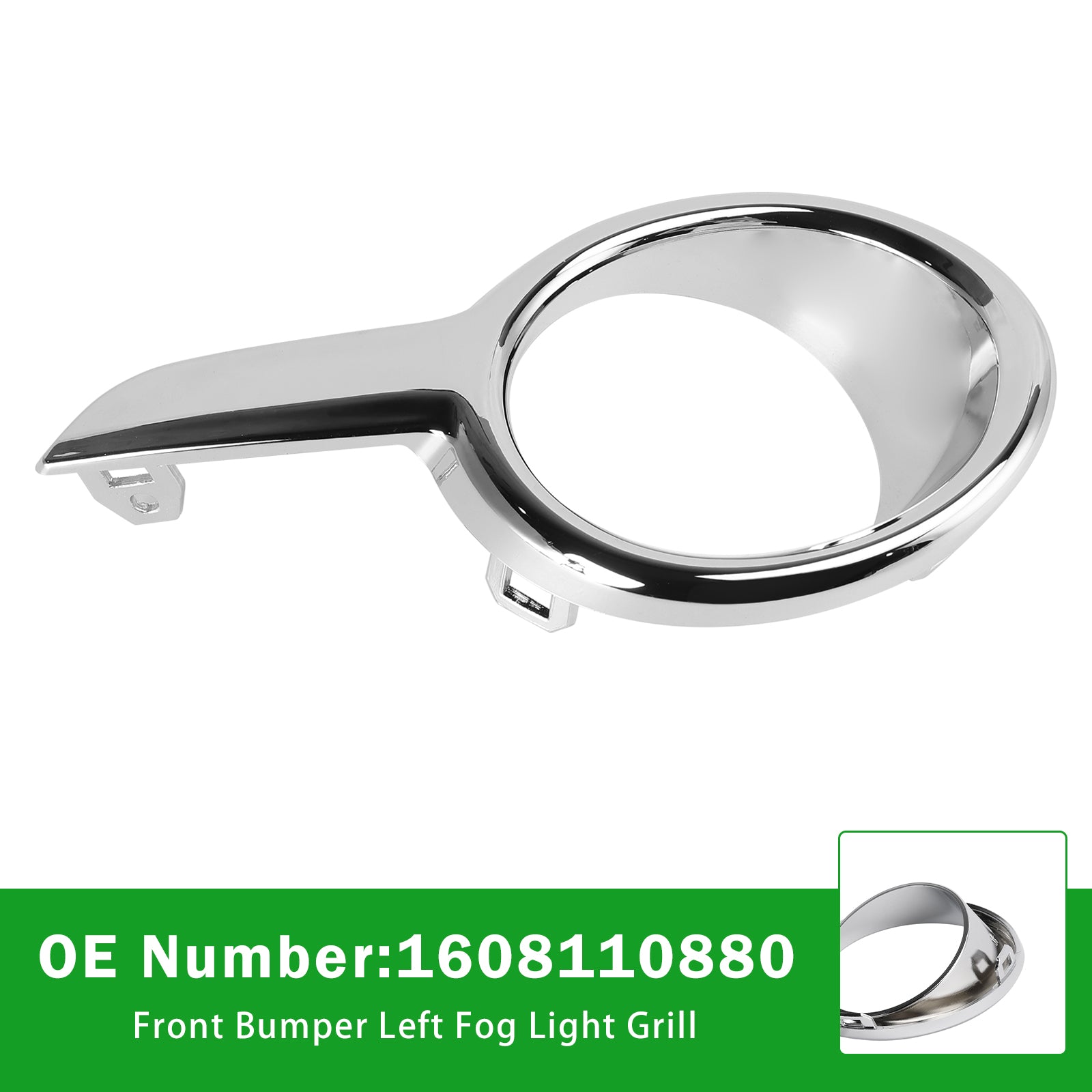 Front Bumper Left Fog Light Grill 1608110880 For Peugeot 208 2012-2015