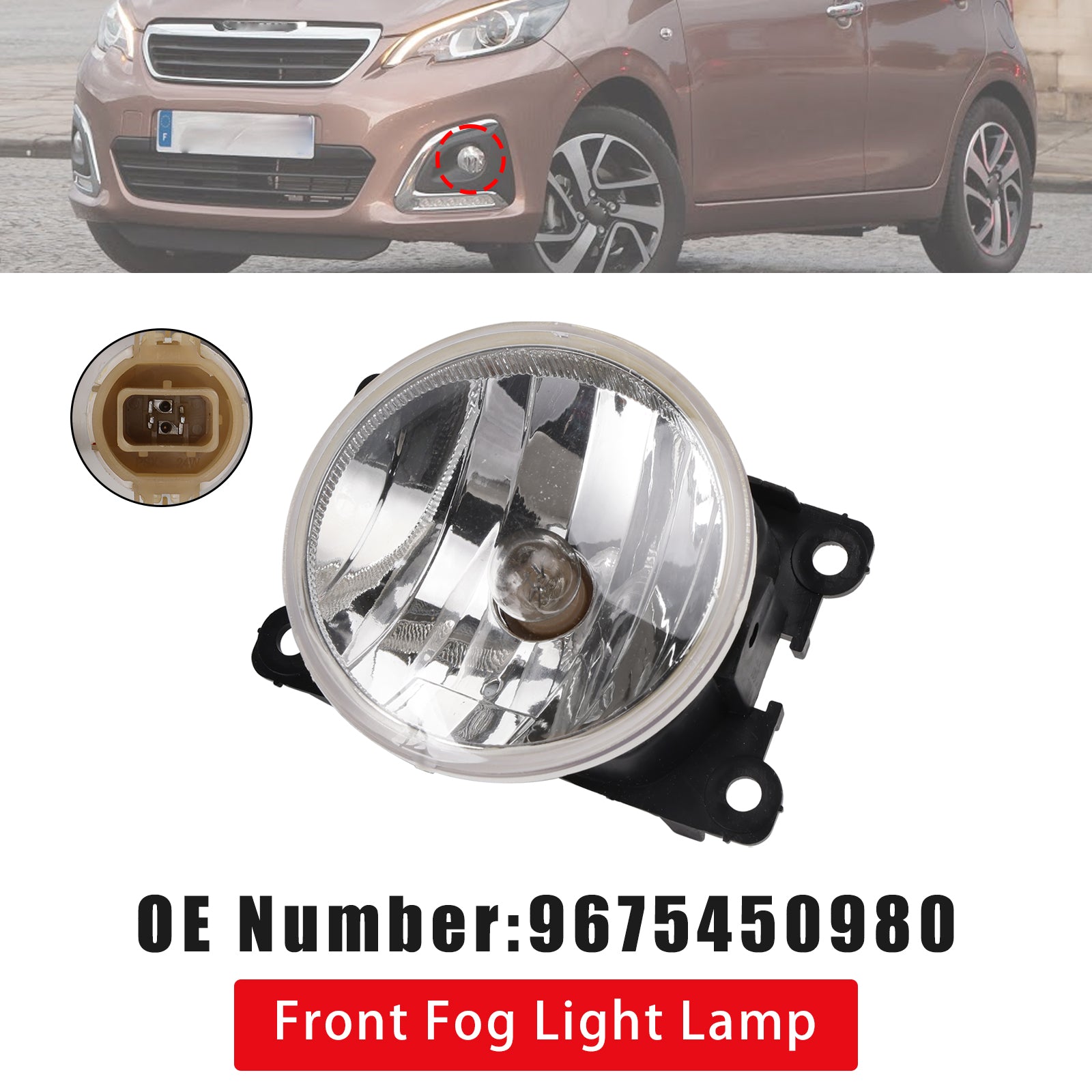 Front Fog Light Lamp 9675450980 For Peugeot 208 308 2008 2013-2019