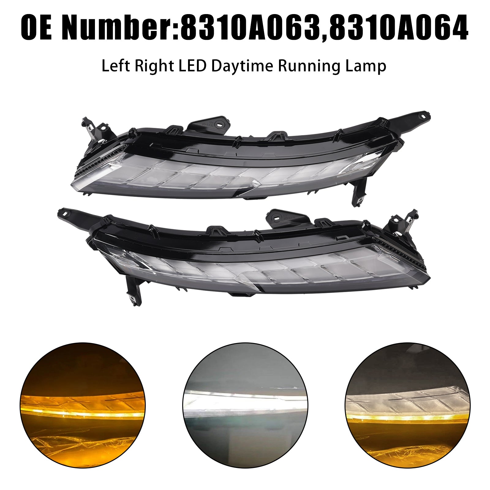 Left + Right Side Front LED DRL Lamp For Mitsubishi Eclipse Cross 2022-2026