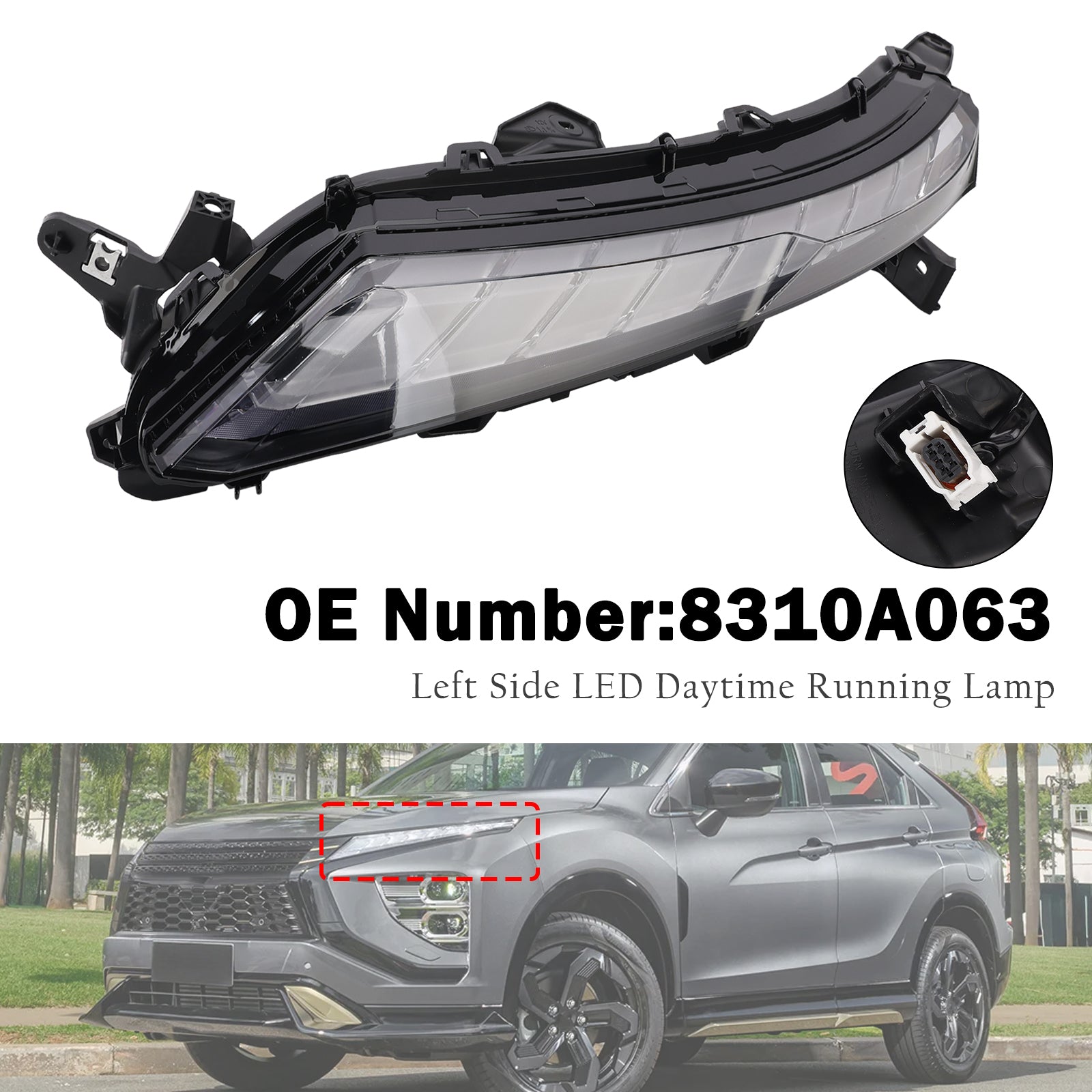 Left Side Front LED DRL Lamp 8310A063 For Mitsubishi Eclipse Cross 2022-2026