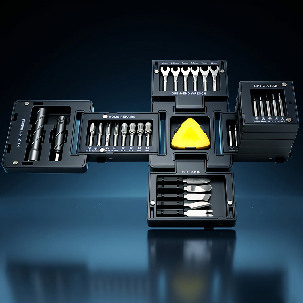 Unfold the All-in-One Home & Precision Toolkit 55 Pieces tools Screwdriver Set for iPhone