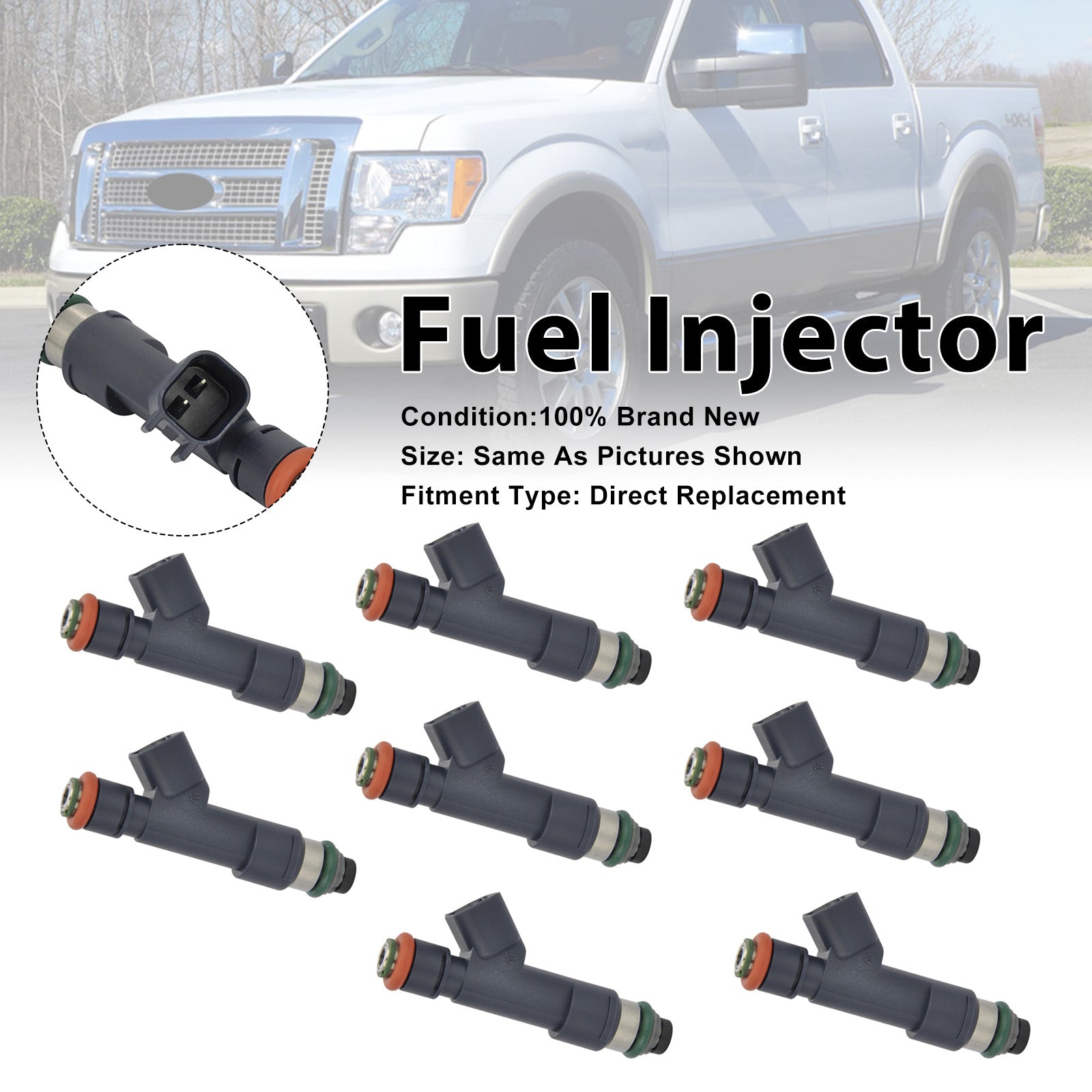 8Pcs Fuel Injector For Ford F150 2011-2014 F150 Raptor 2010-2014 AL3E-F7A