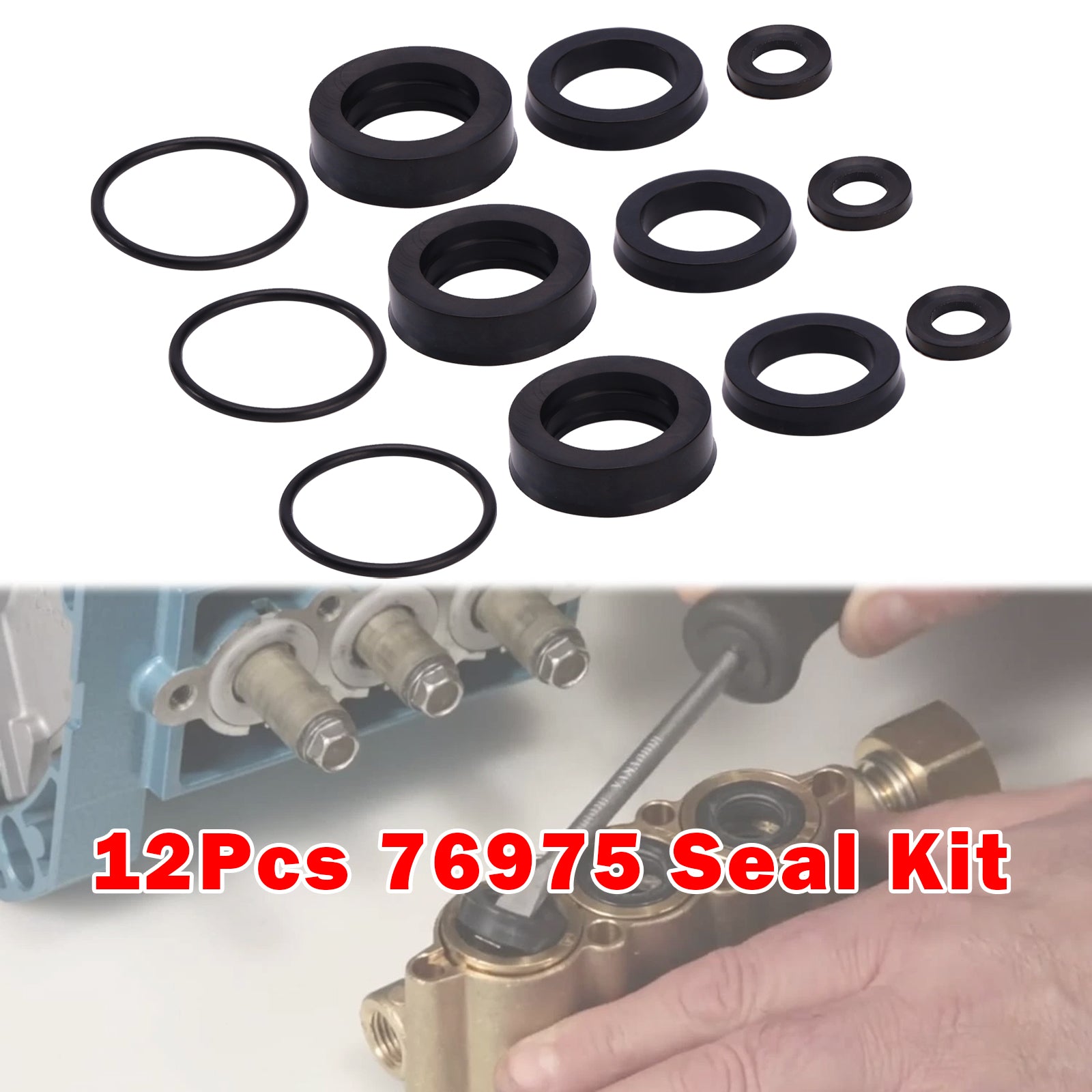 12Pcs 76975 Seal Kit For Cat Pump 4DNX Pumps 4DNX25GSI 4DNX27GSI Seal Kit