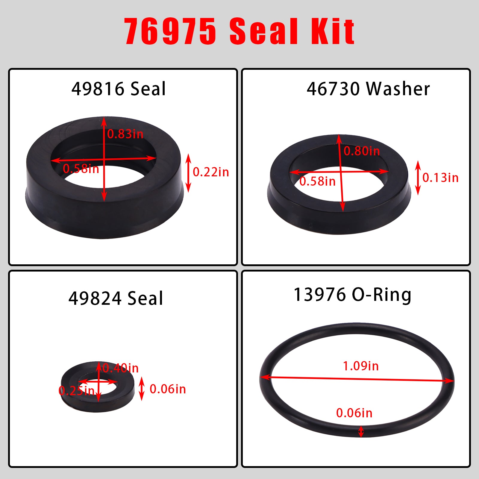12Pcs 76975 Seal Kit For Cat Pump 4DNX Pumps 4DNX25GSI 4DNX27GSI Seal Kit