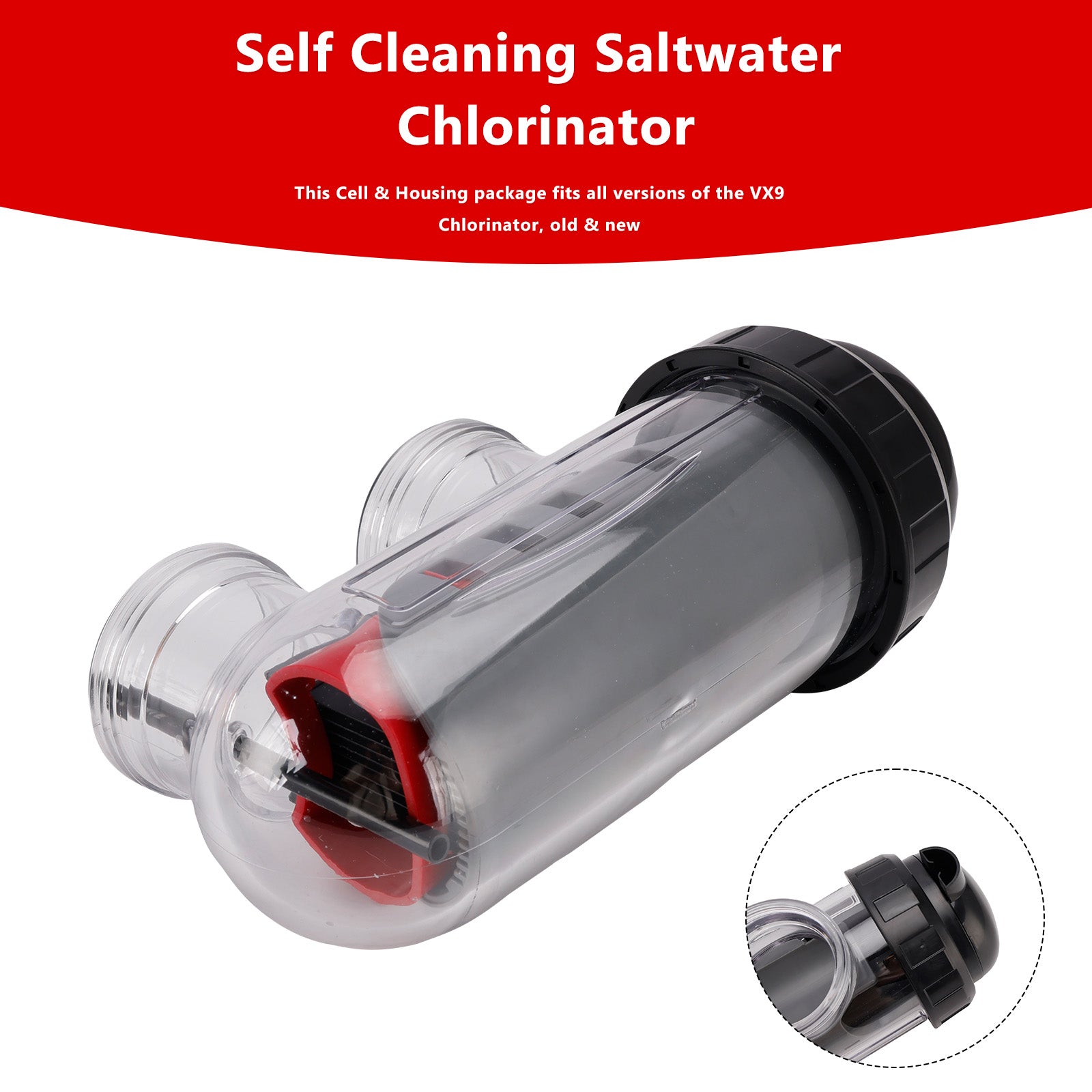 Saltwater Chlorinator Replacement Cell with Cell Housing For Astral/Hurlcon VX9/E35