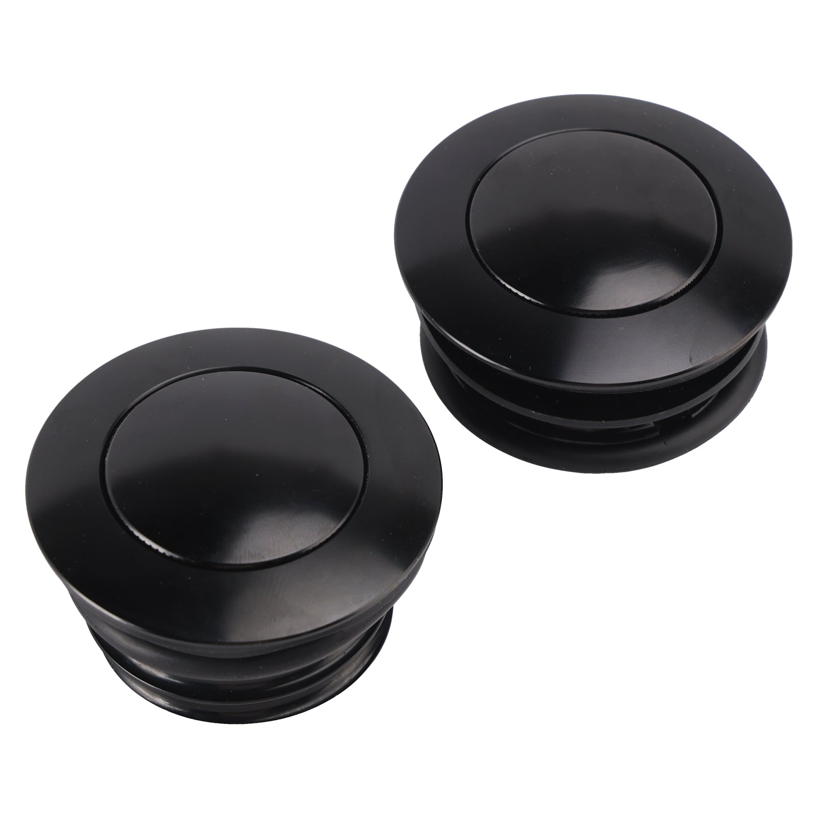 Black Pop-Up Gas Cap Set Vented For Softail Dyna Road King FXR 1982-2010