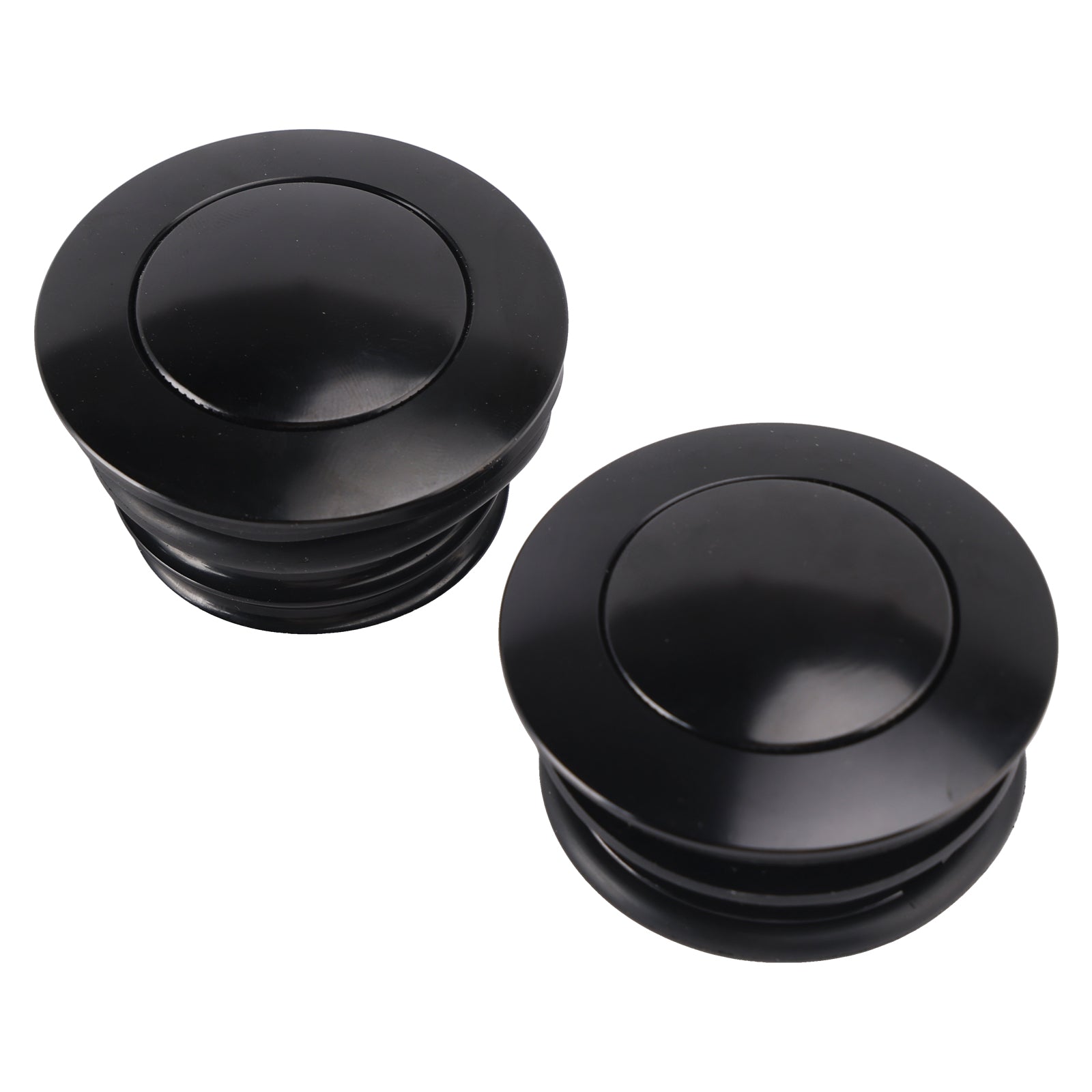 Black Pop-Up Gas Cap Set Vented For Softail Dyna Road King FXR 1982-2010