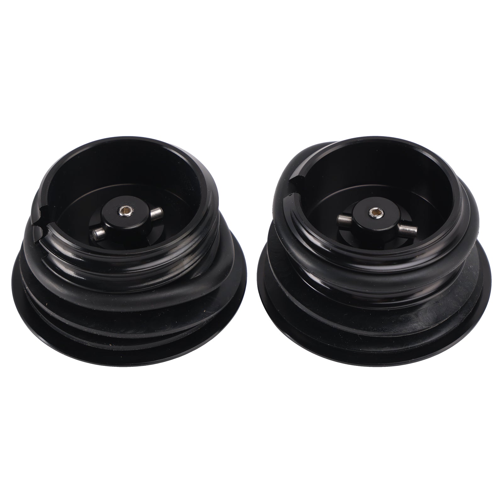 Black Pop-Up Gas Cap Set Vented For Softail Dyna Road King FXR 1982-2010