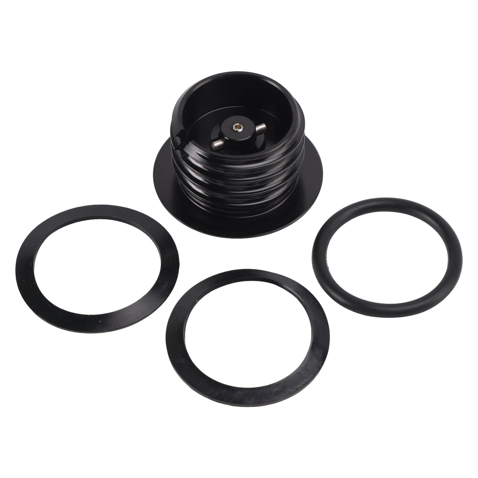 Black Pop-Up Gas Cap Set Vented For Softail Dyna Road King FXR 1982-2010