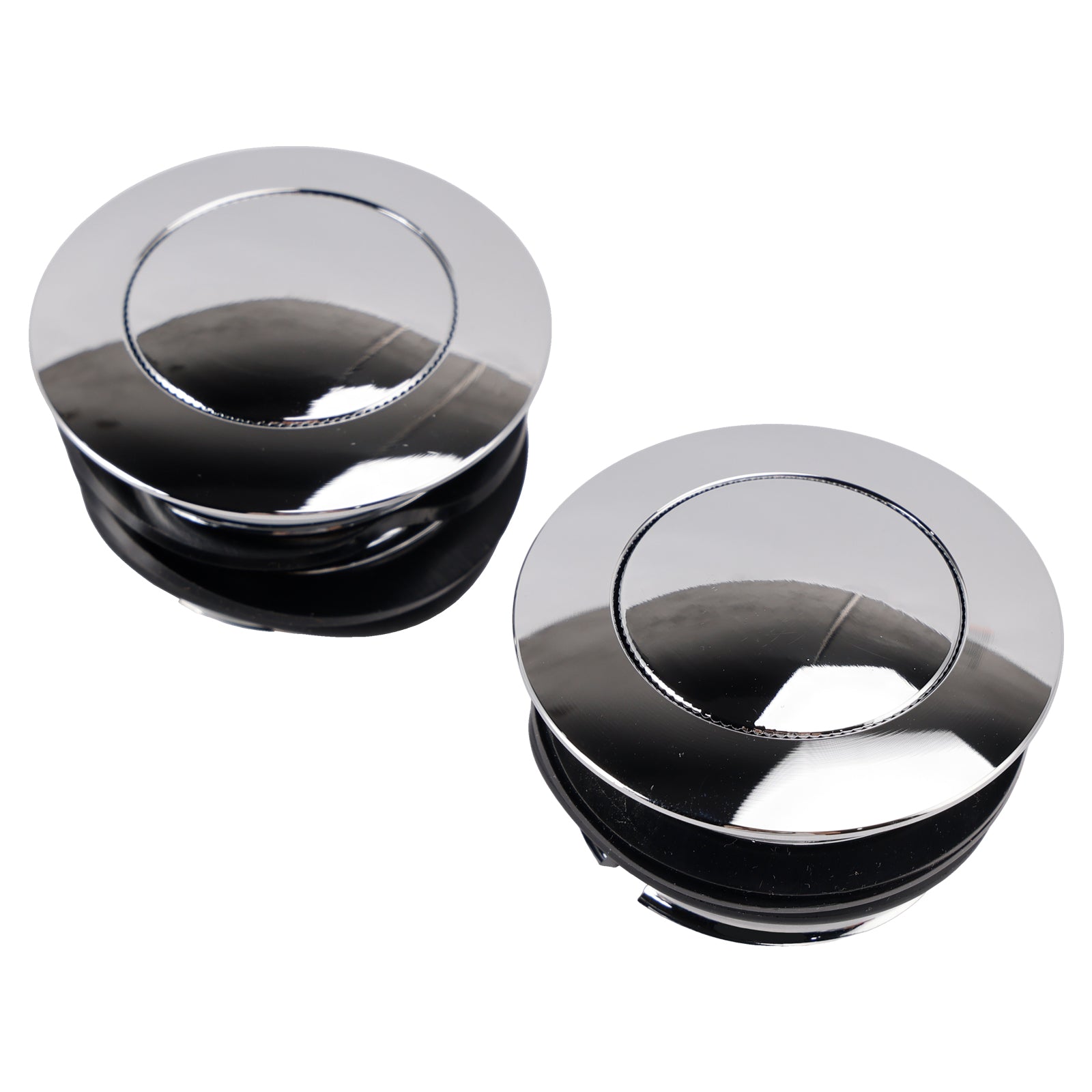 Chrome Pop-Up Gas Cap Set Vented For Softail Dyna Road King FXR 1982-2010