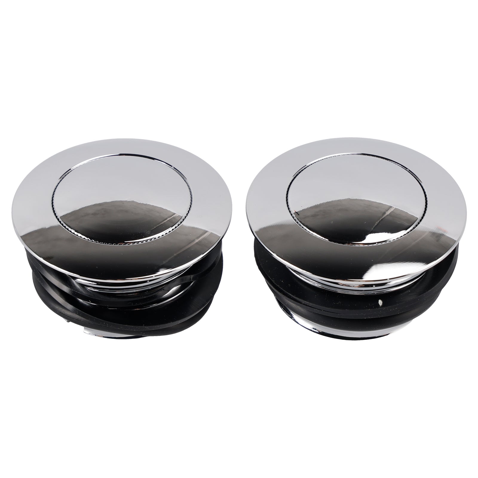 Chrome Pop-Up Gas Cap Set Vented For Softail Dyna Road King FXR 1982-2010