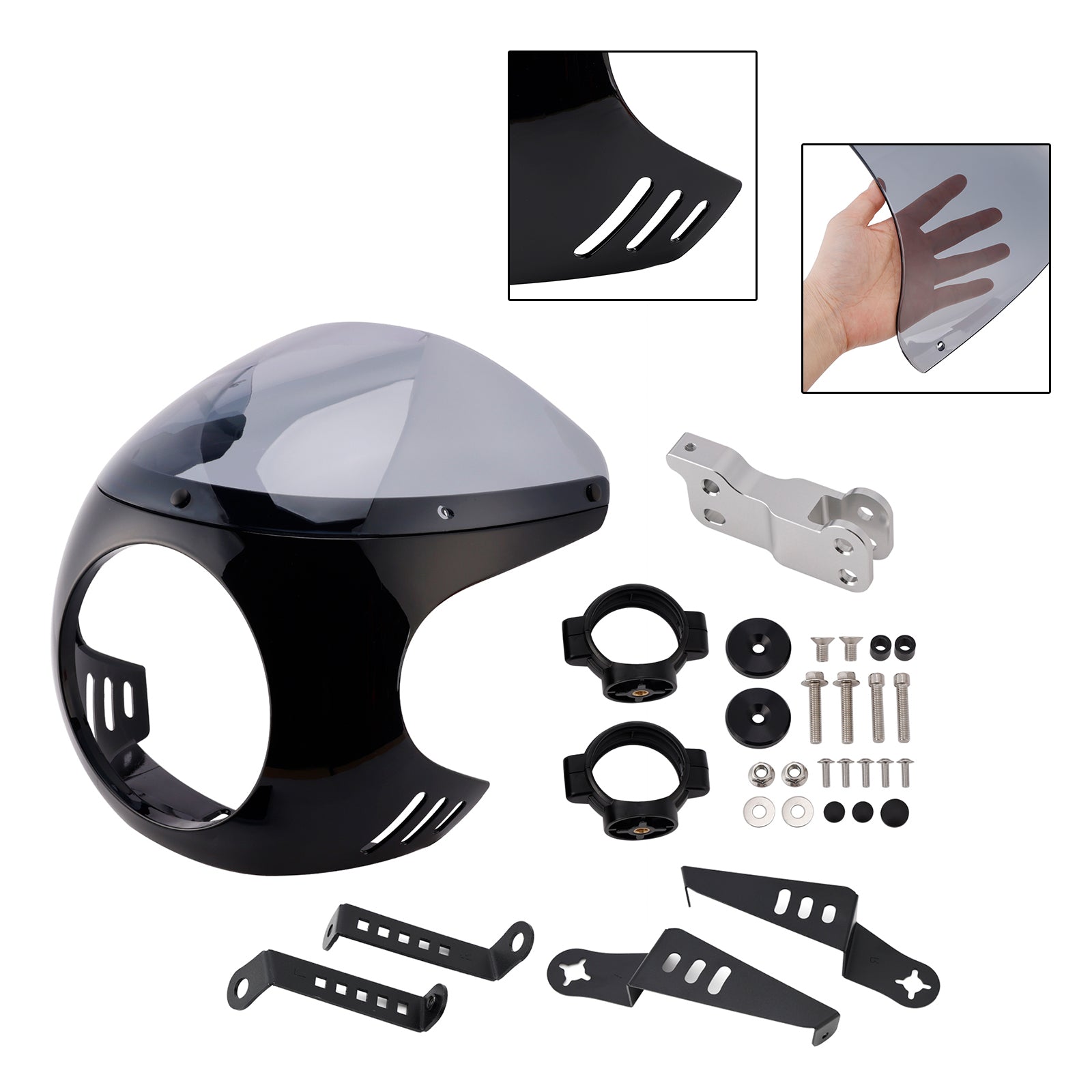 Windshield WindScreen fit for BMW R NINE T 2014-2024 Black+Gray