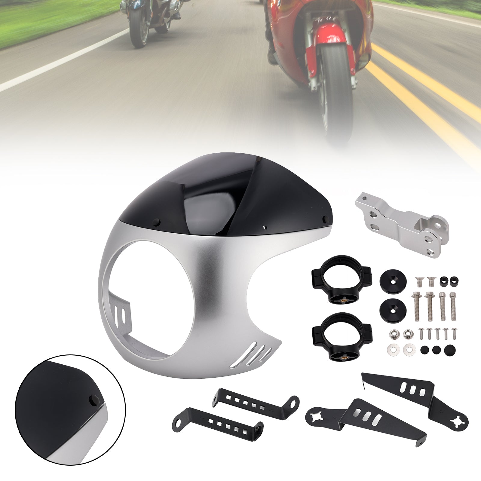 Windshield WindScreen fit for BMW R NINE T 2014-2024 Silver+Black