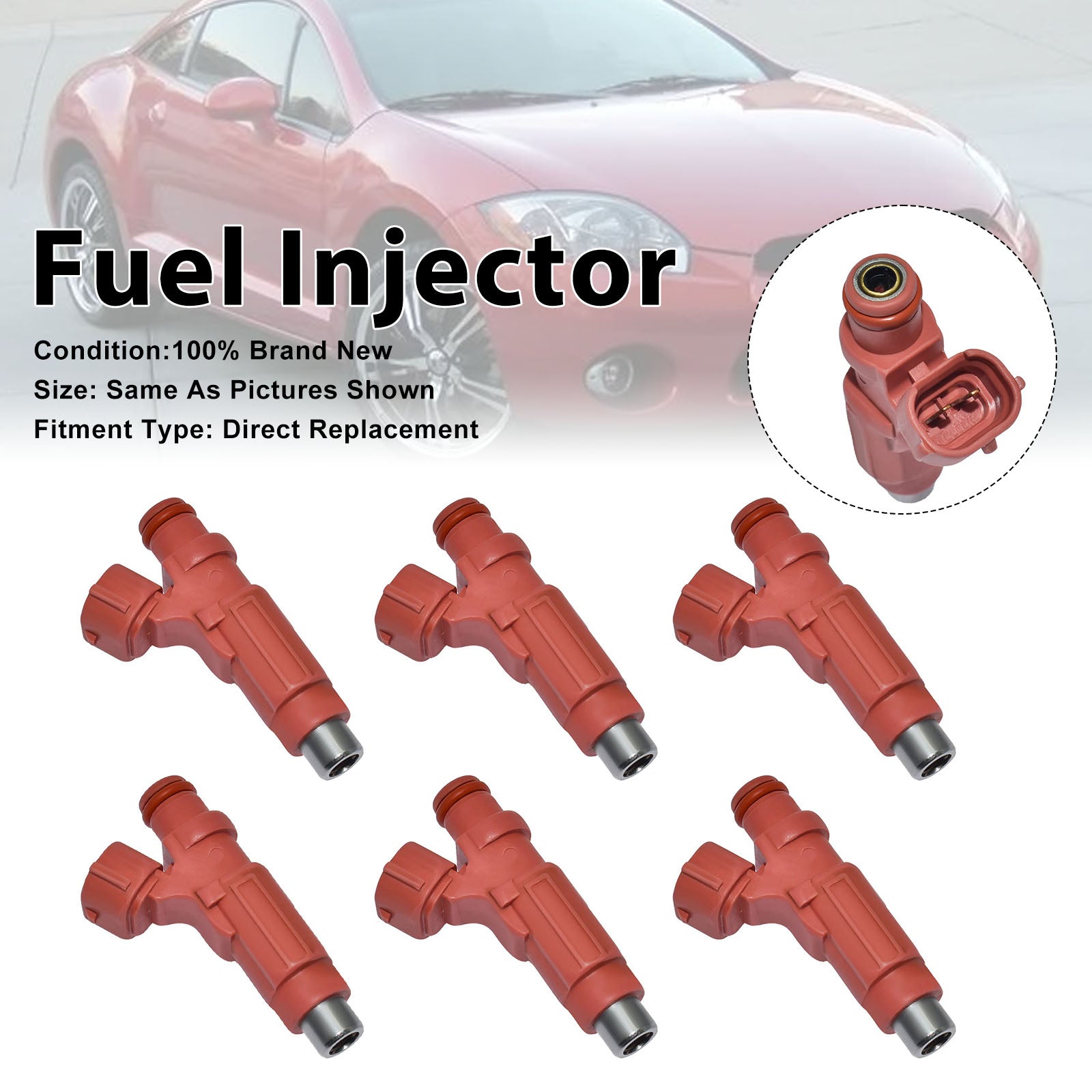 6Pcs Fuel Injector For Mitsubishi Eclipse 06-12 Endeavor 2004-2010 HDB305F