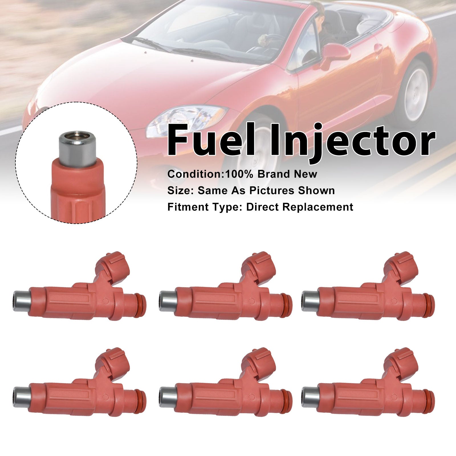 6Pcs Fuel Injector For Mitsubishi Eclipse 06-12 Endeavor 2004-2010 HDB305F