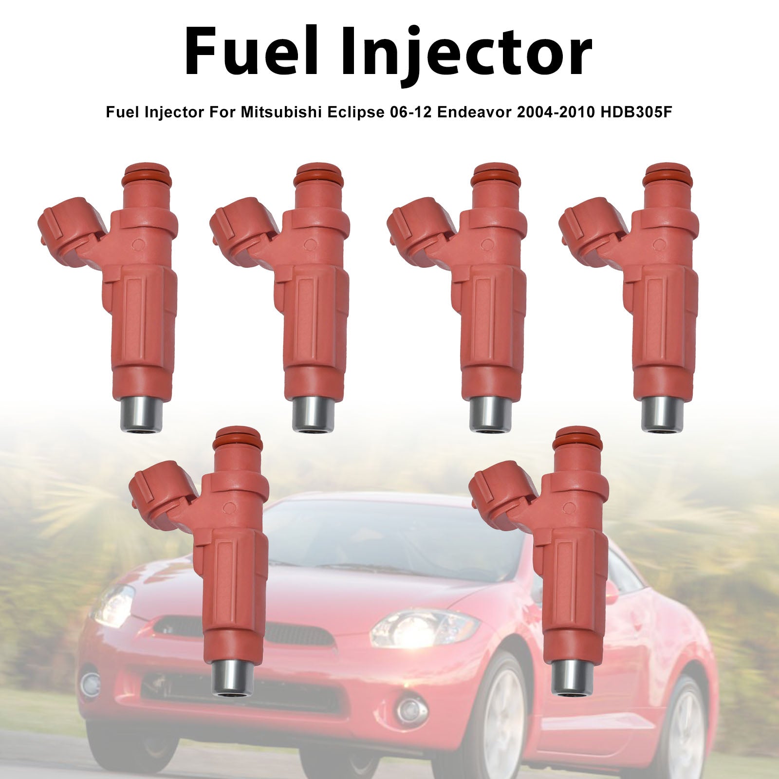 6Pcs Fuel Injector For Mitsubishi Eclipse 06-12 Endeavor 2004-2010 HDB305F