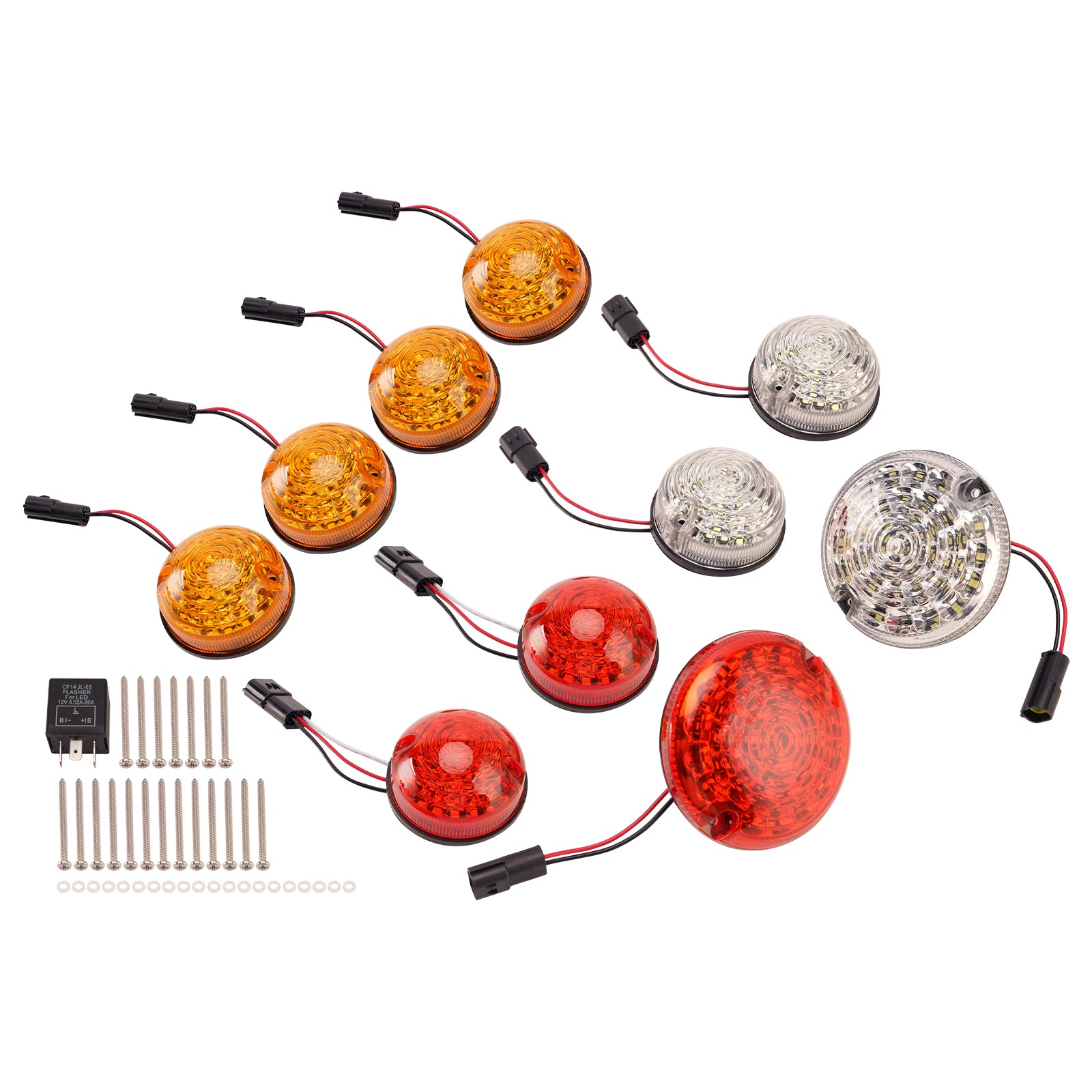 10PCS Color LED DRL Driving Daytime Fog Tail Lights Kit for Land Rover Defender