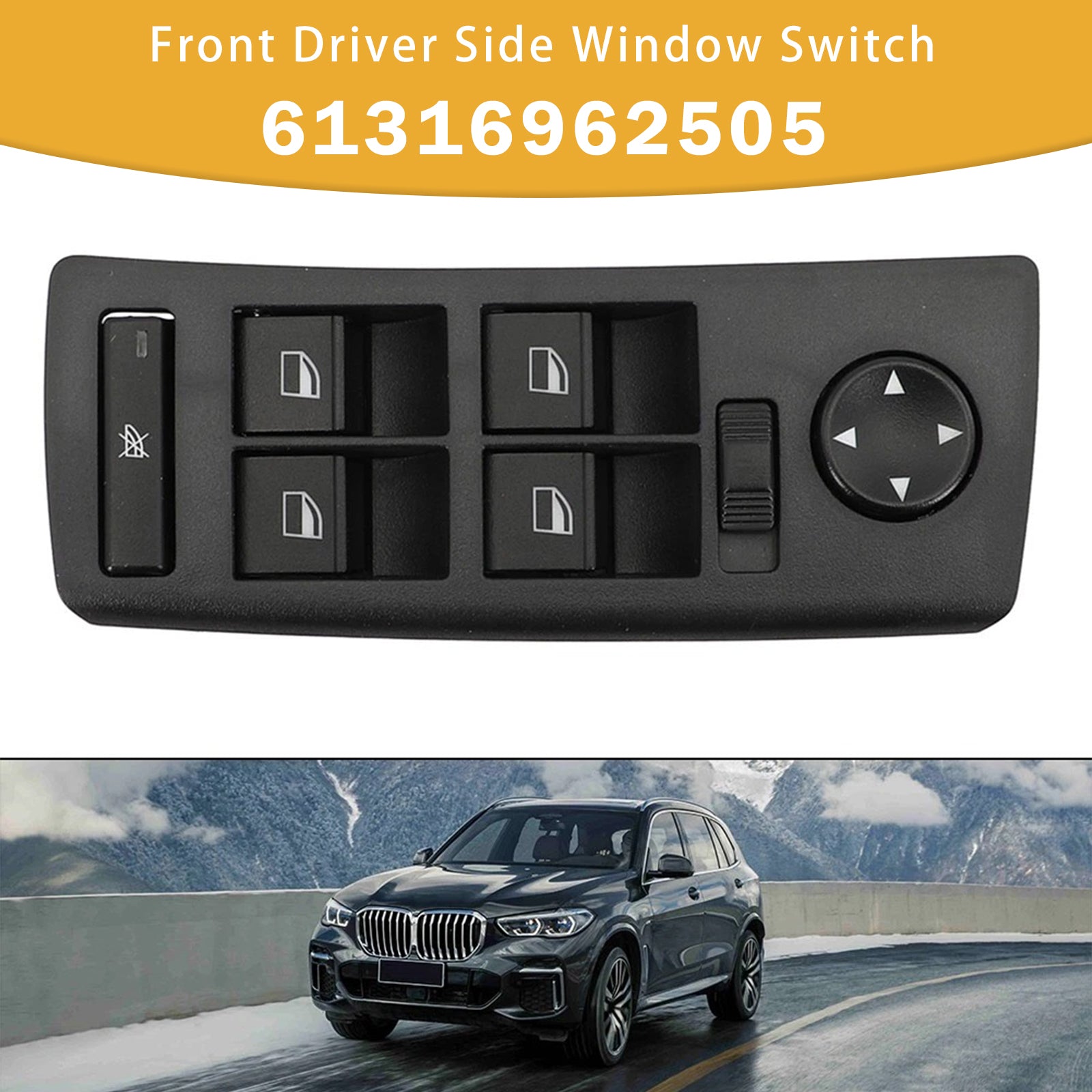Front Driver Side Window Switch 61316962505 for BMW X5 1999-2006